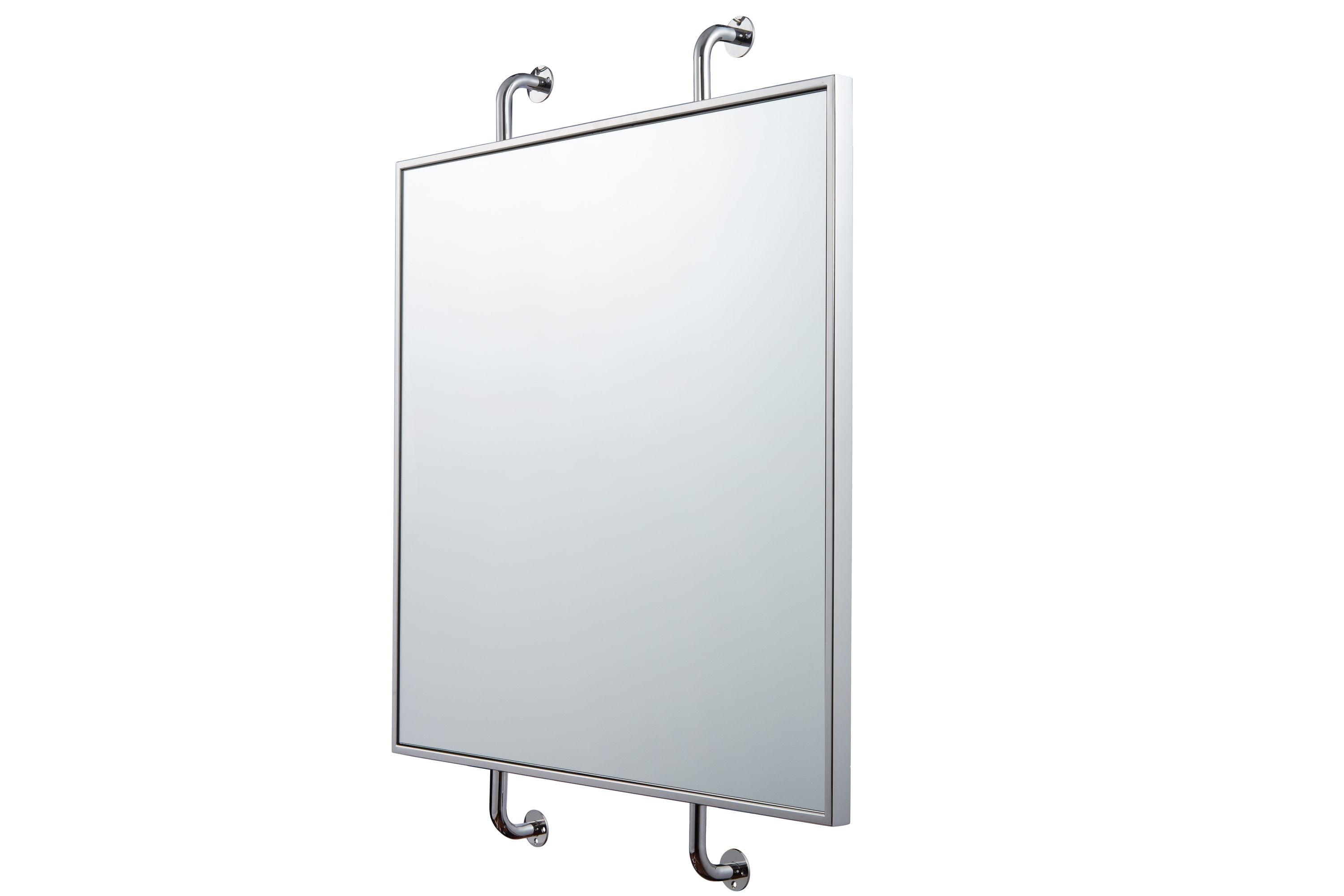 Varaluz Tycho 32x26 Pipe Mounted Wall Mirror - Polished Nickel