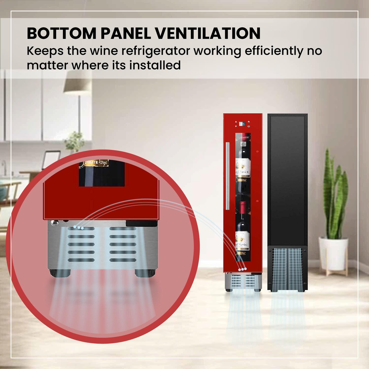 9 bottle Built-in/Freestanding Wine Ref with 7 color LED Lights