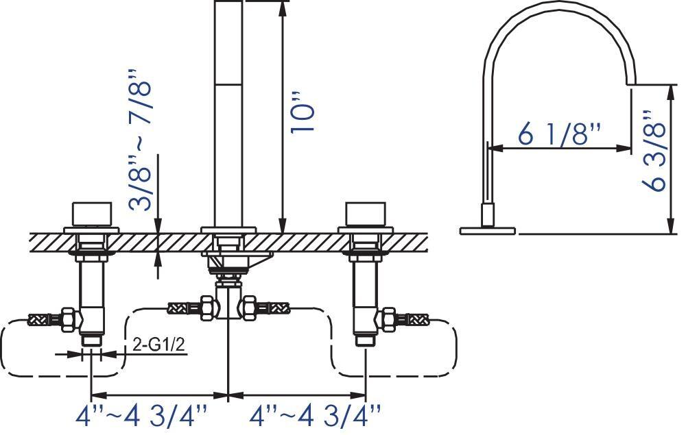 Widespread 2-handle Bathroom Faucet