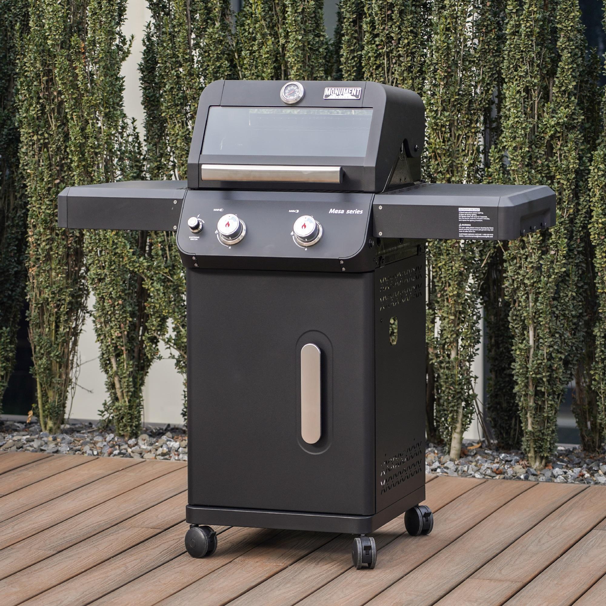 Monument Grills Mesa Series 2-Burner Free Standing Stailless Liquid Propane 24000 BTU Gas Grill with Cabinet