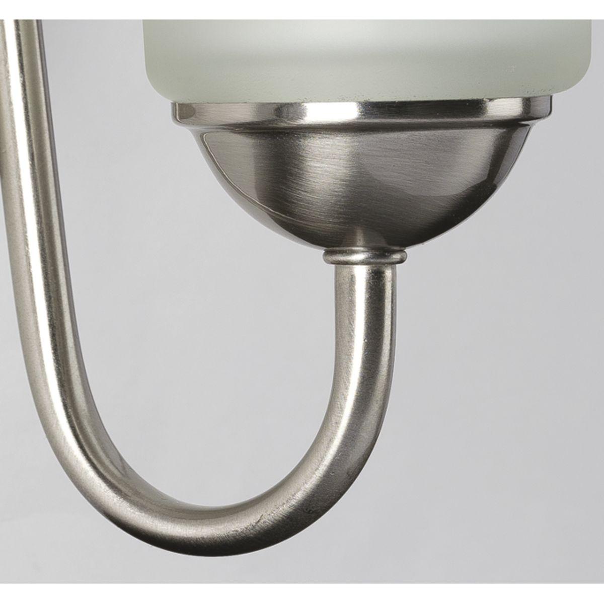 Progress Lighting Classic 4-Light Bath Vanity in Brushed Nickel with Bell-Shaped Etched Glass Shades