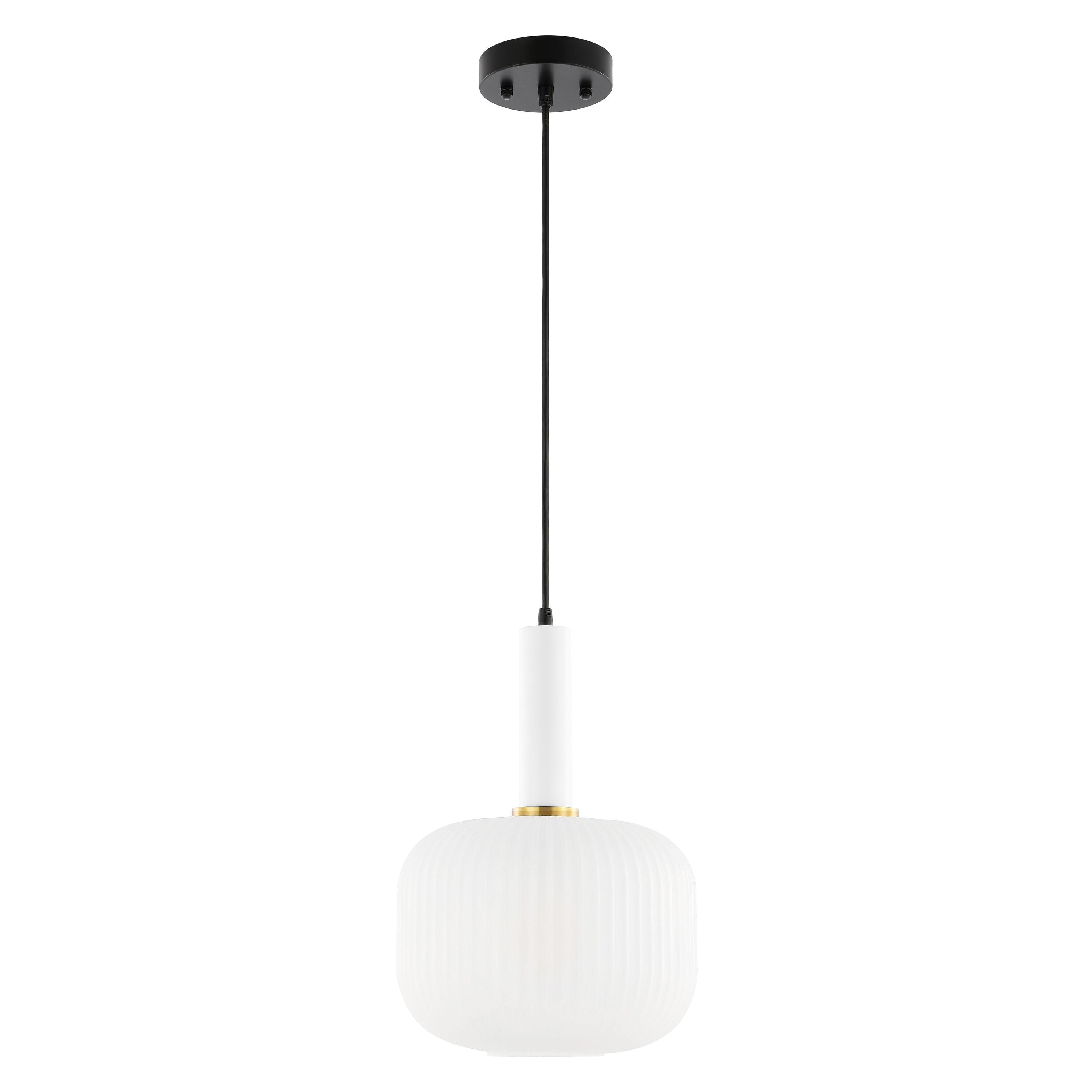 Naois 10" Pendant - PND4149 - White/Black - Safavieh