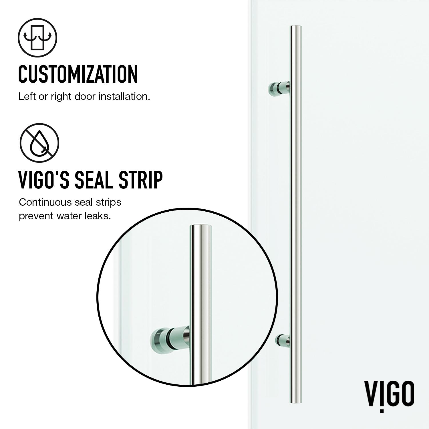 Elan E-class 46" W x 34" D x 76" H Sliding Frameless Shower Enclosure with 3/8" Clear Glass