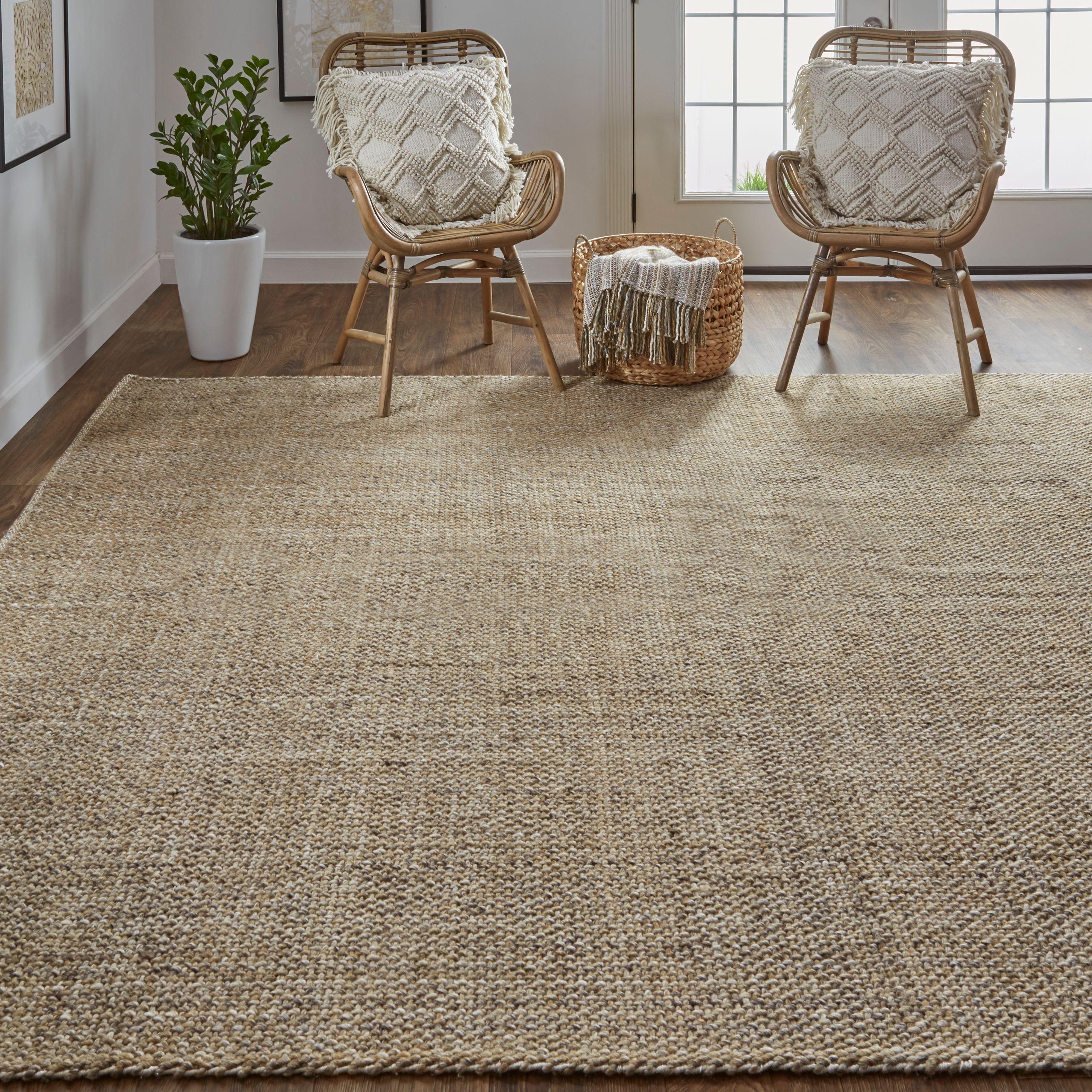Tobacco Brown Handmade Synthetic 5' x 8' Easy-Care Area Rug