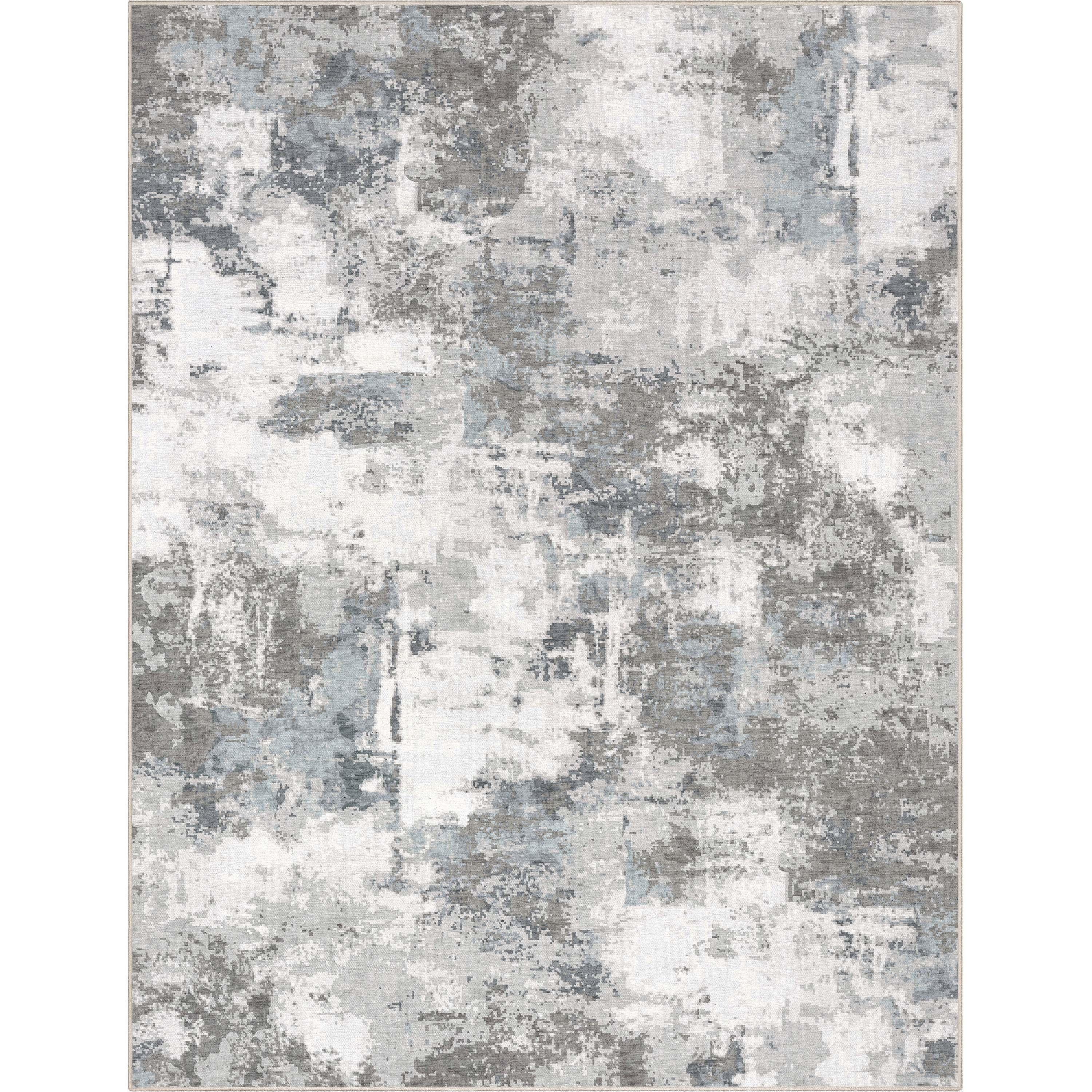 Nuzzo Marrakech Mid-Century Modern Brushstroke Flat-Weave Gray Area Rug