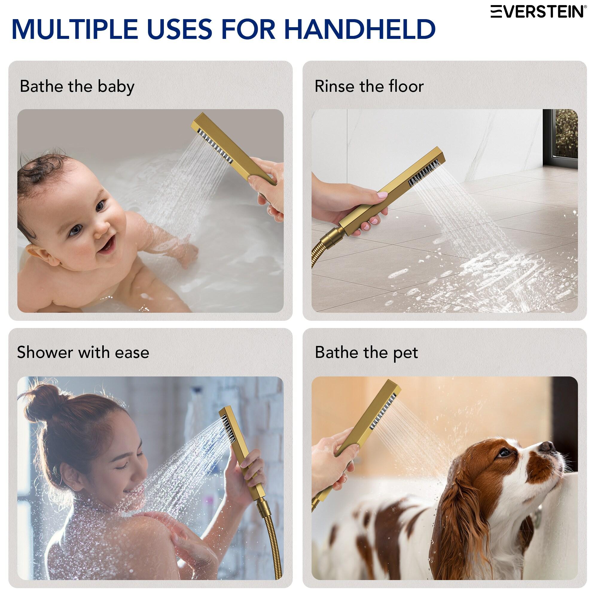 Thermostatic Shower Faucet 16" High-Pressure Triple Showerheads with Rough-In Valve