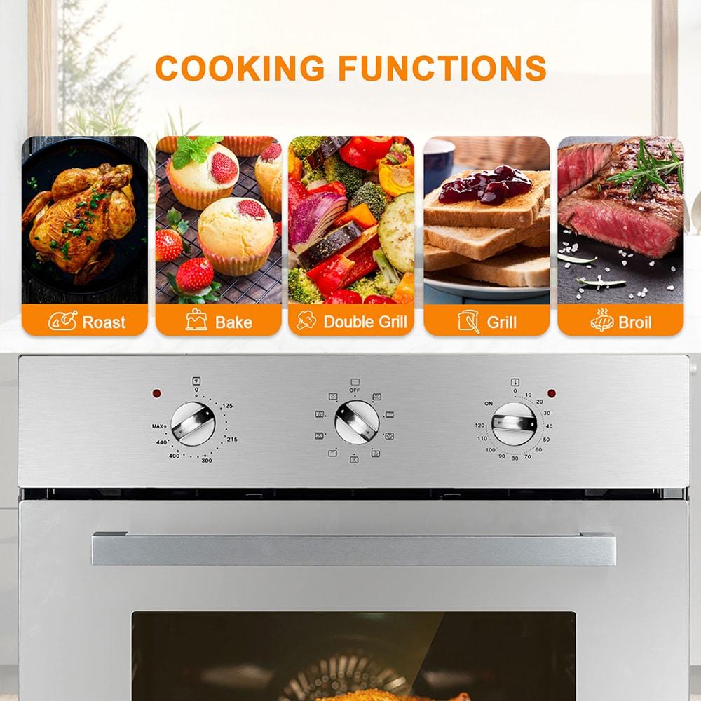 GASLAND 24" 2.3 cu. ft. Electric Single Wall Oven With 6 Cooking Functions ES606MS