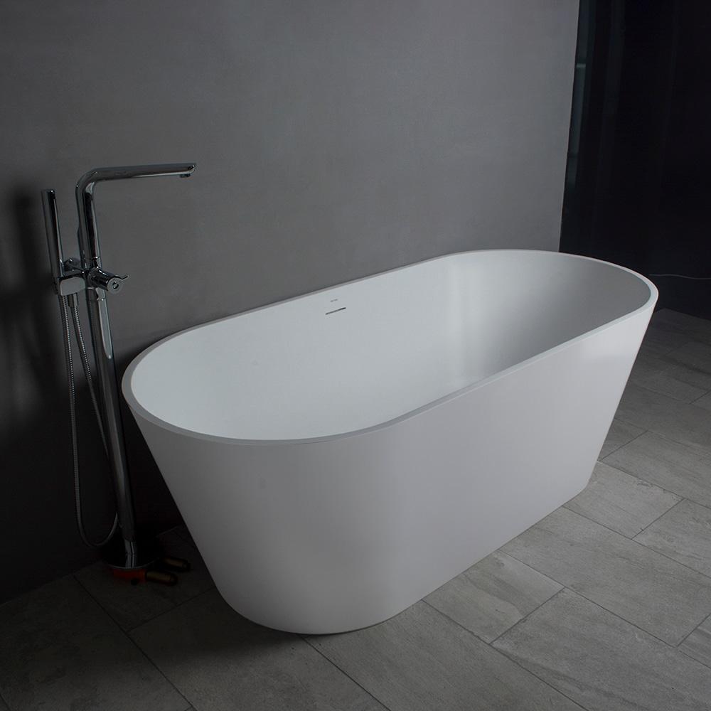 65" x 30" Freestanding Soaking Solid Surface Bathtub