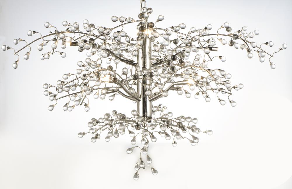 Elegant Polished Nickel 8-Light LED Chandelier with Clear Glass
