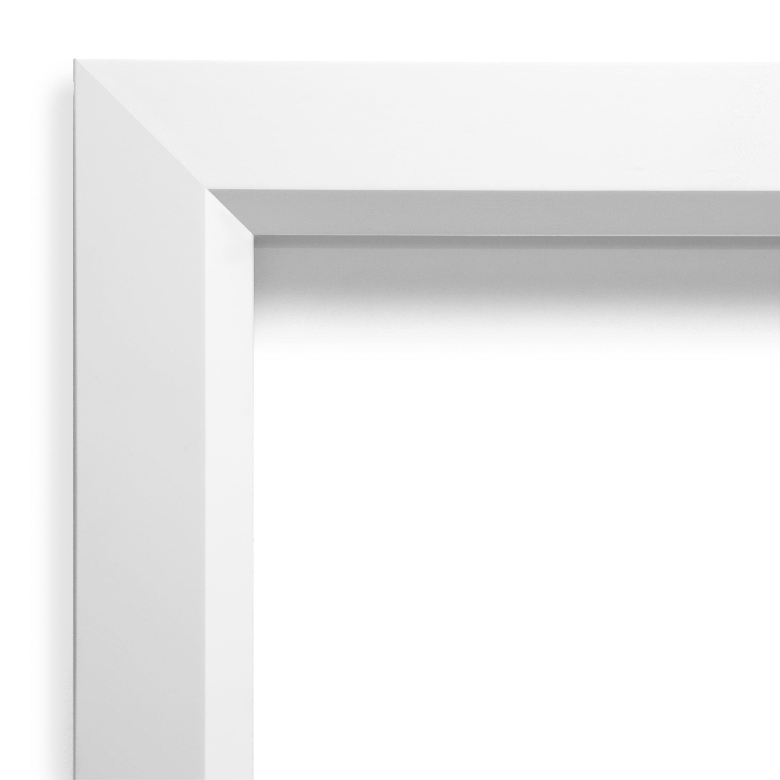 Amanti Art Blanco White Beveled Wood Wall Mirror 26.25 x 32.25 in.