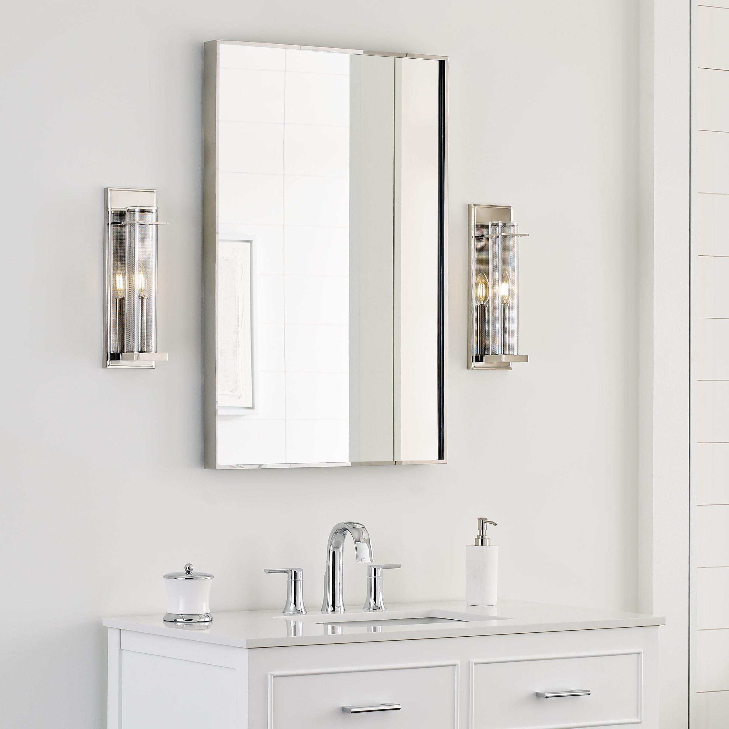 Polished Nickel Cylinder Dimmable Wall Sconce with Clear Glass Shade