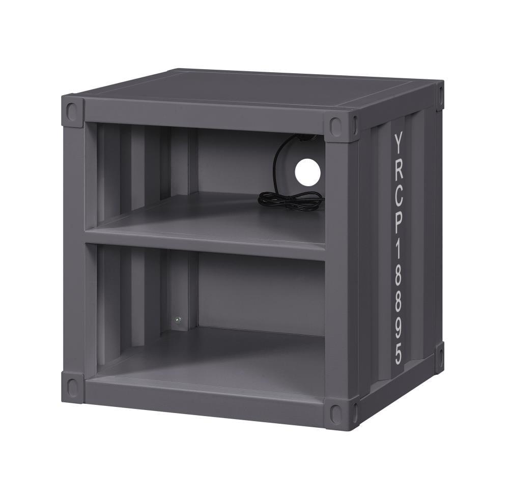 F&L Homes Studio Cargo Metal Nightstand W/USB