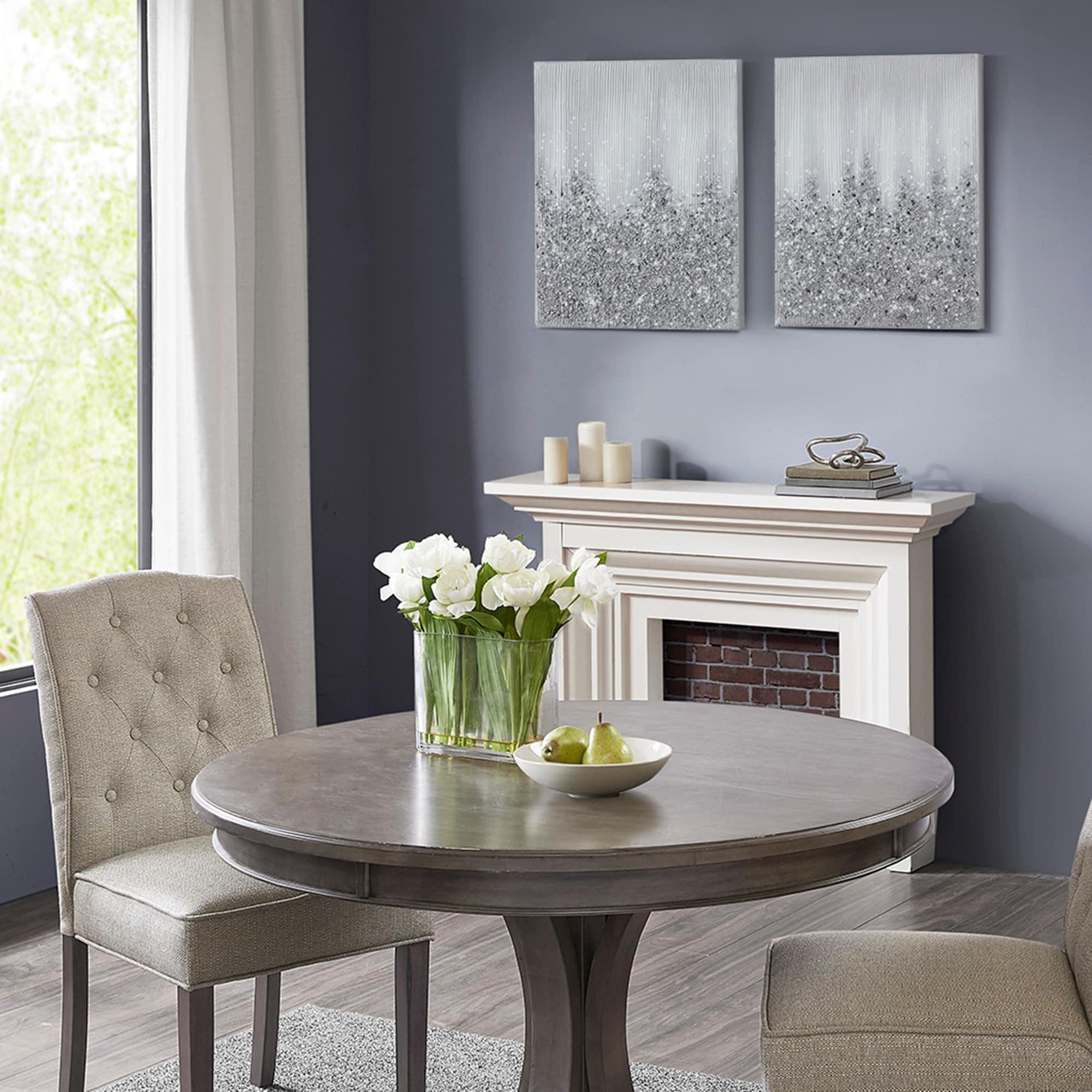 Ivy Bronx Heavily Embellished 2-Piece Abstract Canvas Wall Art Set – Modern Metallic Accents & Textured Design
