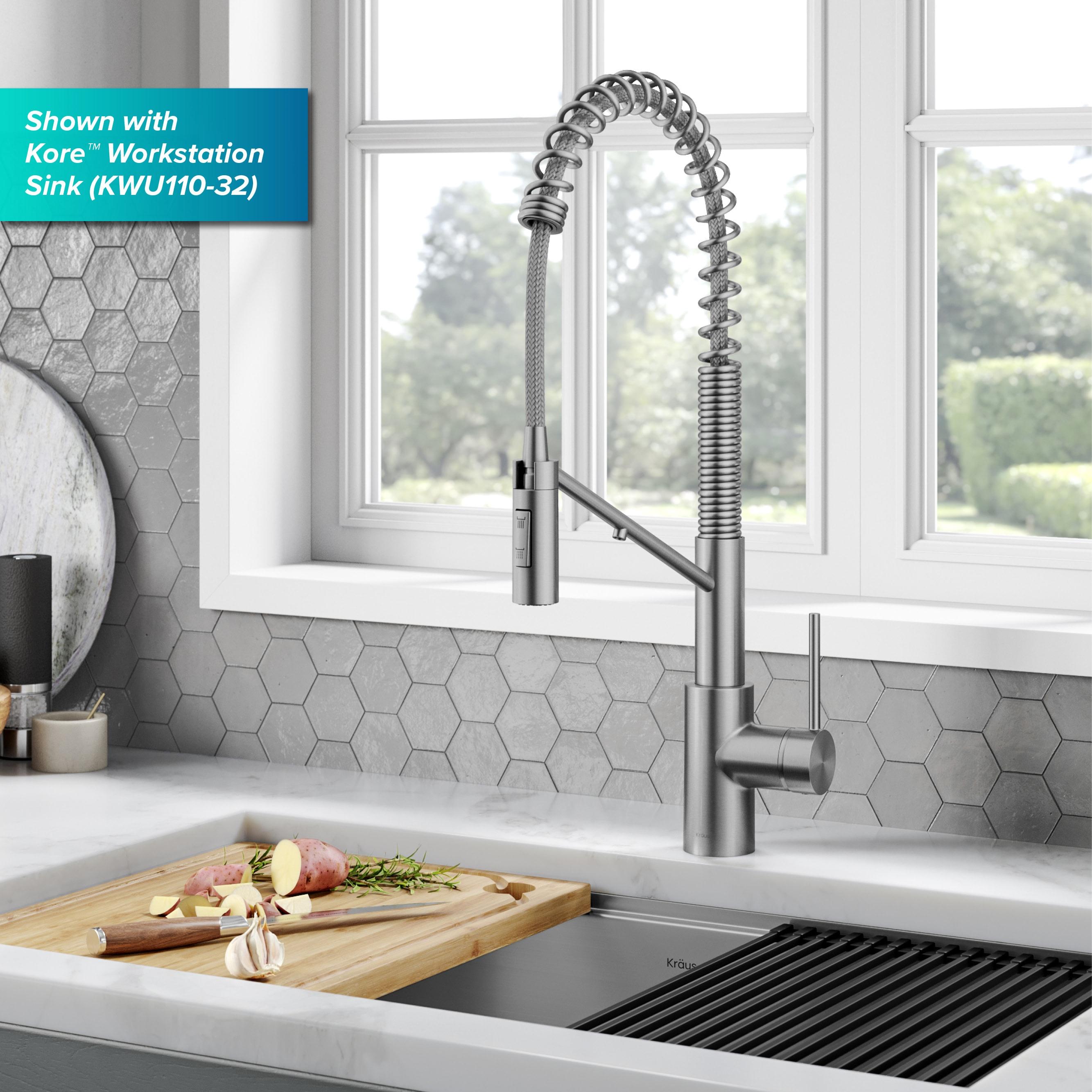 Oletto 2-in-1 Pull-Down Single Handle Kitchen Faucet