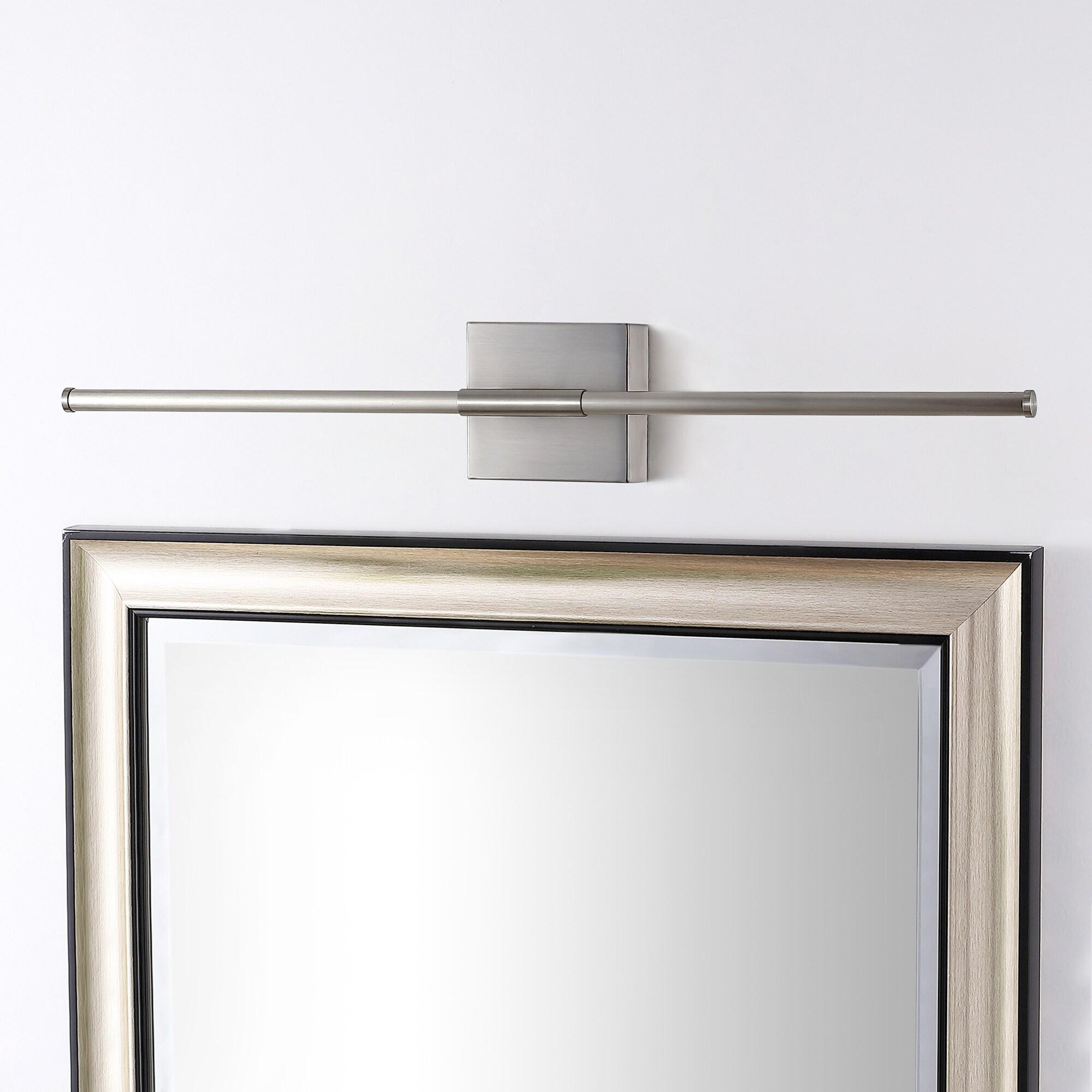 JONATHAN Y Makena 28" Modern Minimalist Dimmable Integrated LED Metal Wall Sconce, Nickel