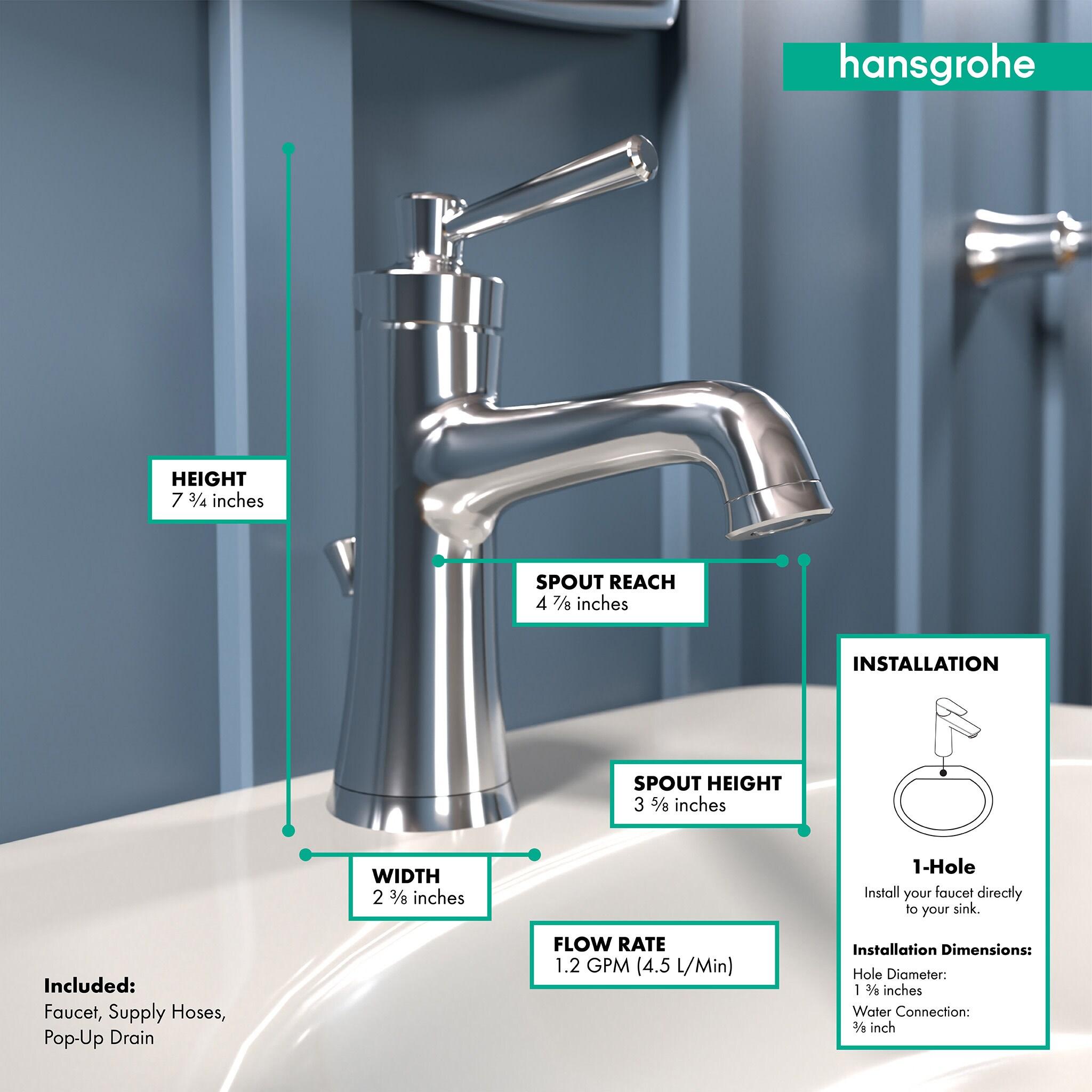 Joleena Single Hole Bathroom Faucet with Drain Assembly