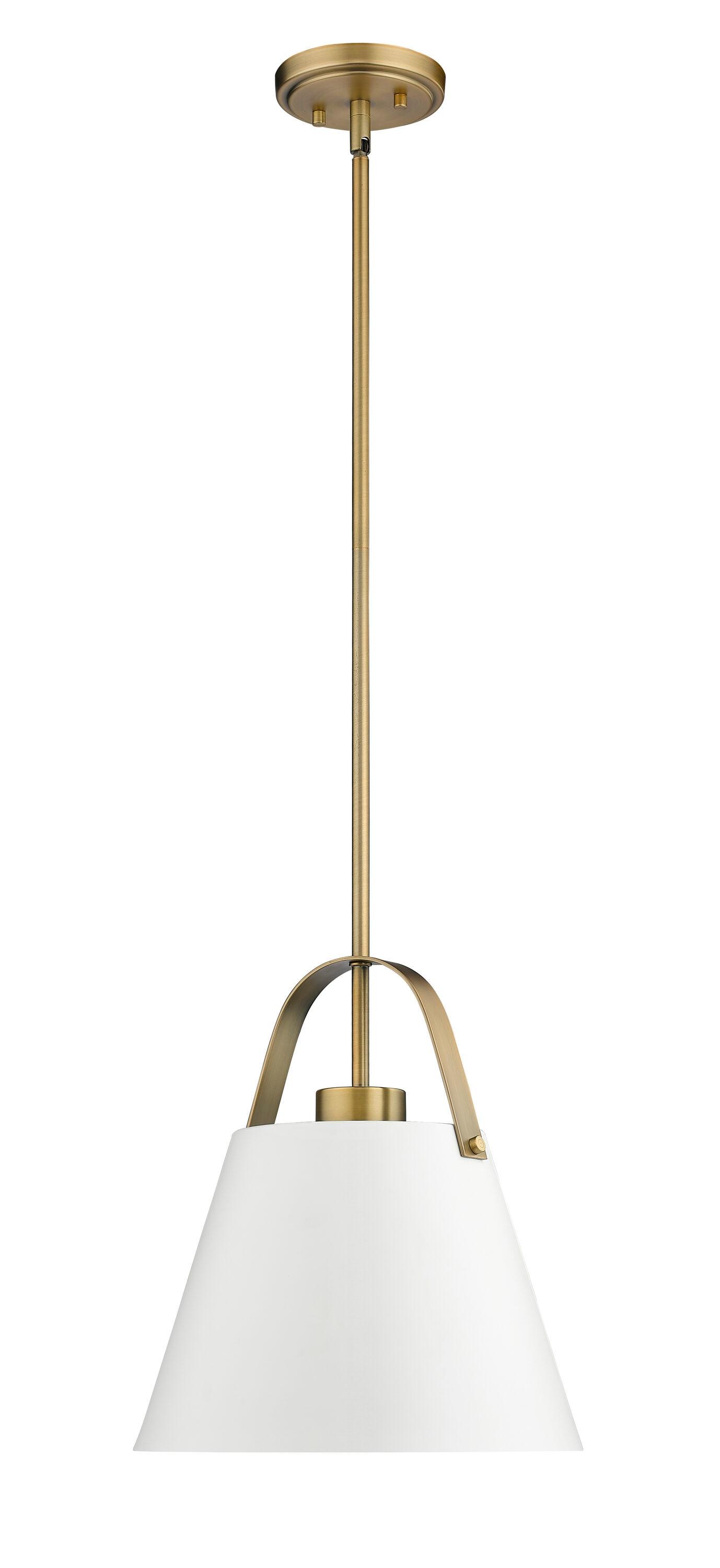 Z-Lite Z-Studio 1 - Light Pendant in  Matte White/Heritage Brass
