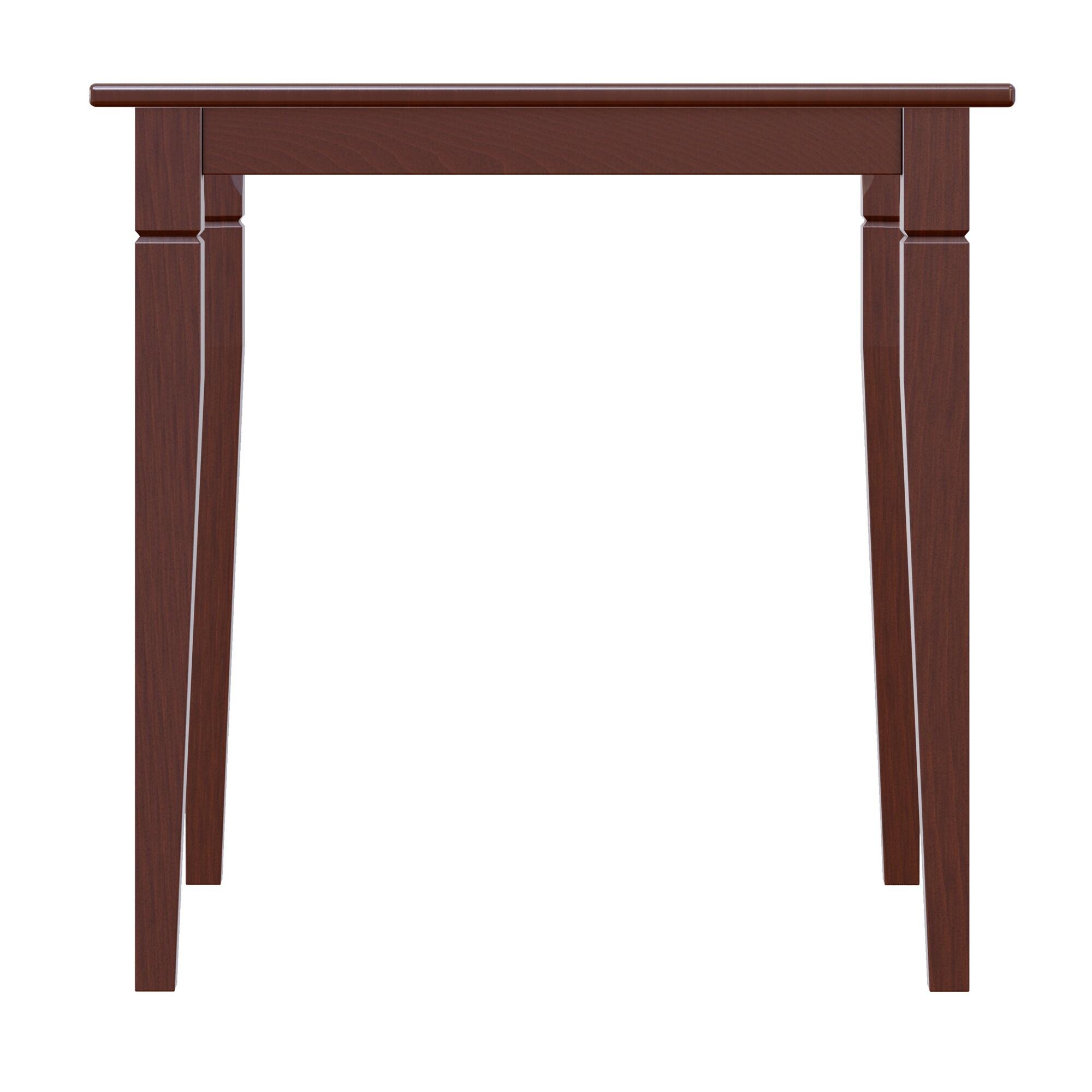 Winsome Kingsgate Dining Table Routed with Tapered Leg Walnut: Hardwood Square Kitchen Table for 4, Modern Style