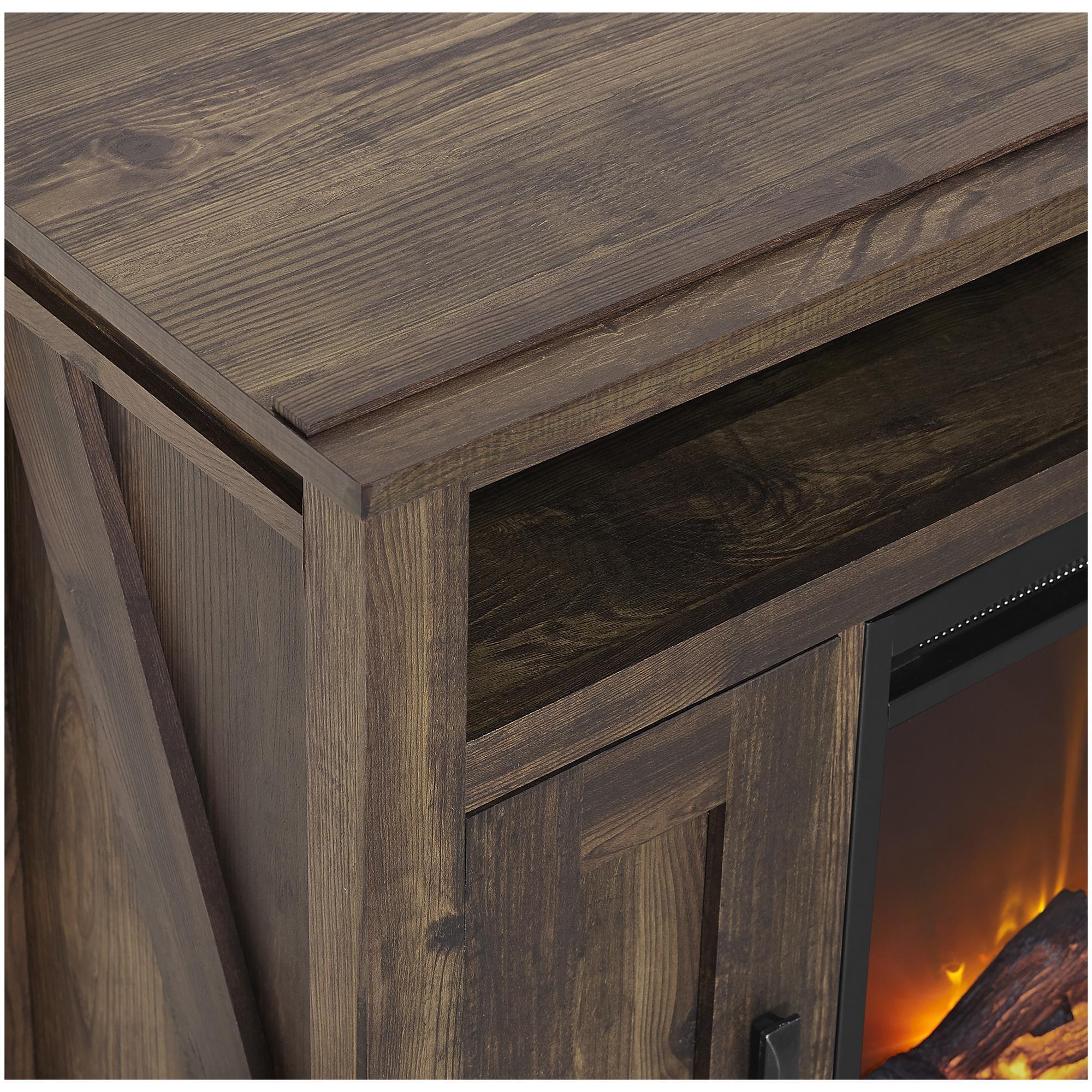 Ameriwood Home Farmington Electric Fireplace Space Heater TV Console for TVs up to 50", Rustic