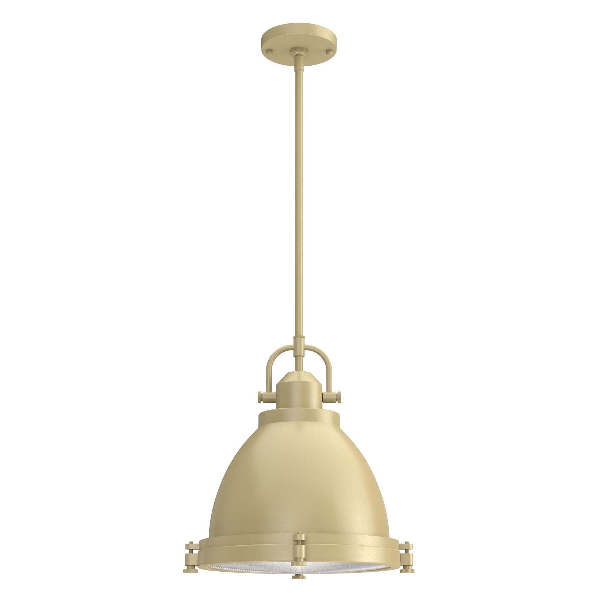 2-Light Bridgemoor Pendant Modern Brass - Hunter Fan: UL Listed, Industrial Design, Clear Glass