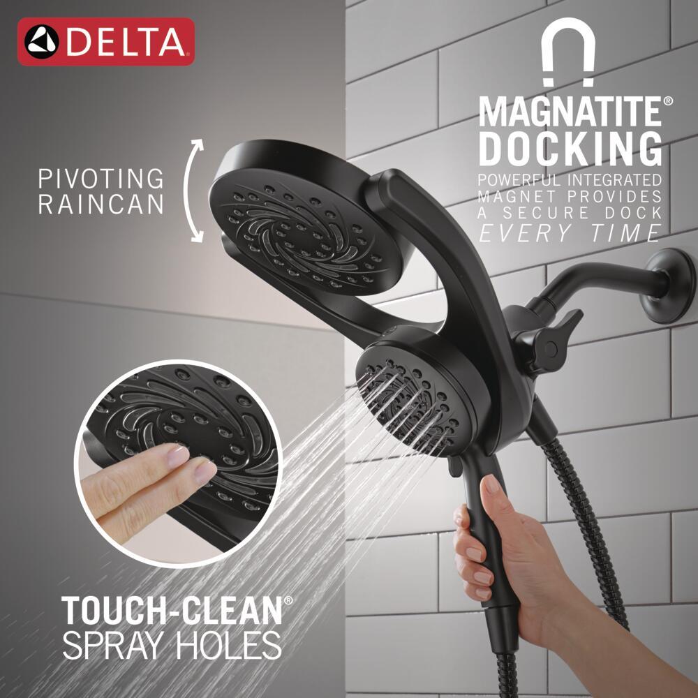 5-Setting HydroRain 2-in-1 Dual Shower Head with ProClean Spray