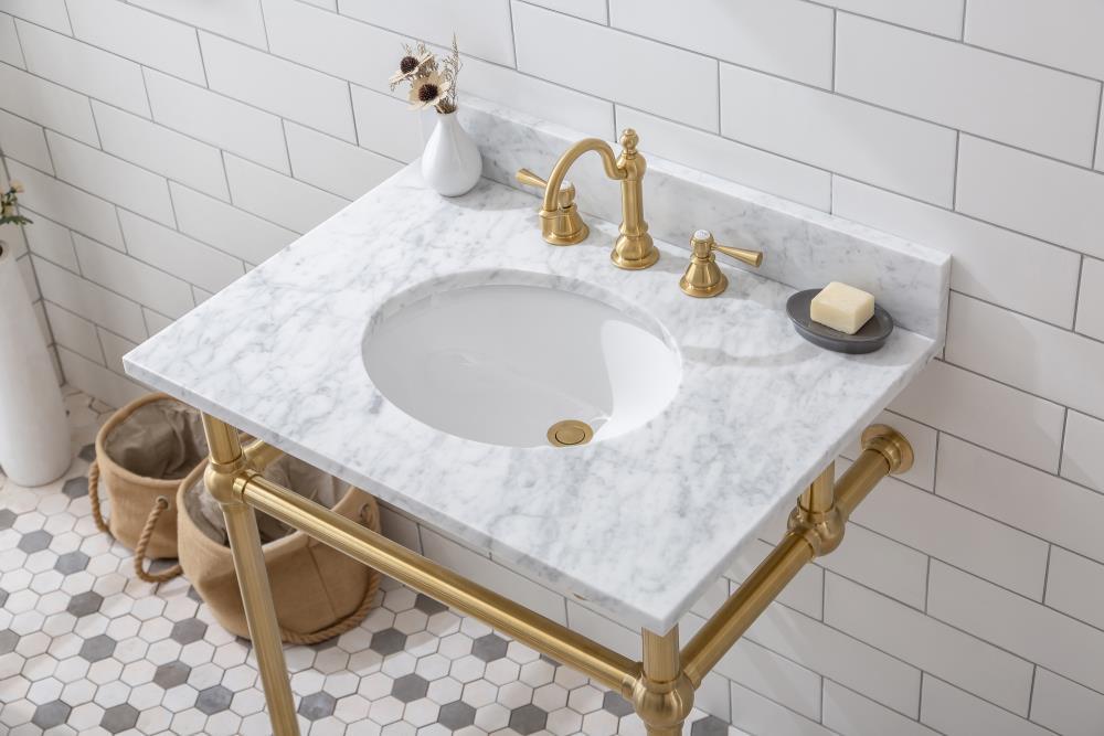 Copeland 30'' Single Bathroom Vanity with Carrara Marble Top with Mirror