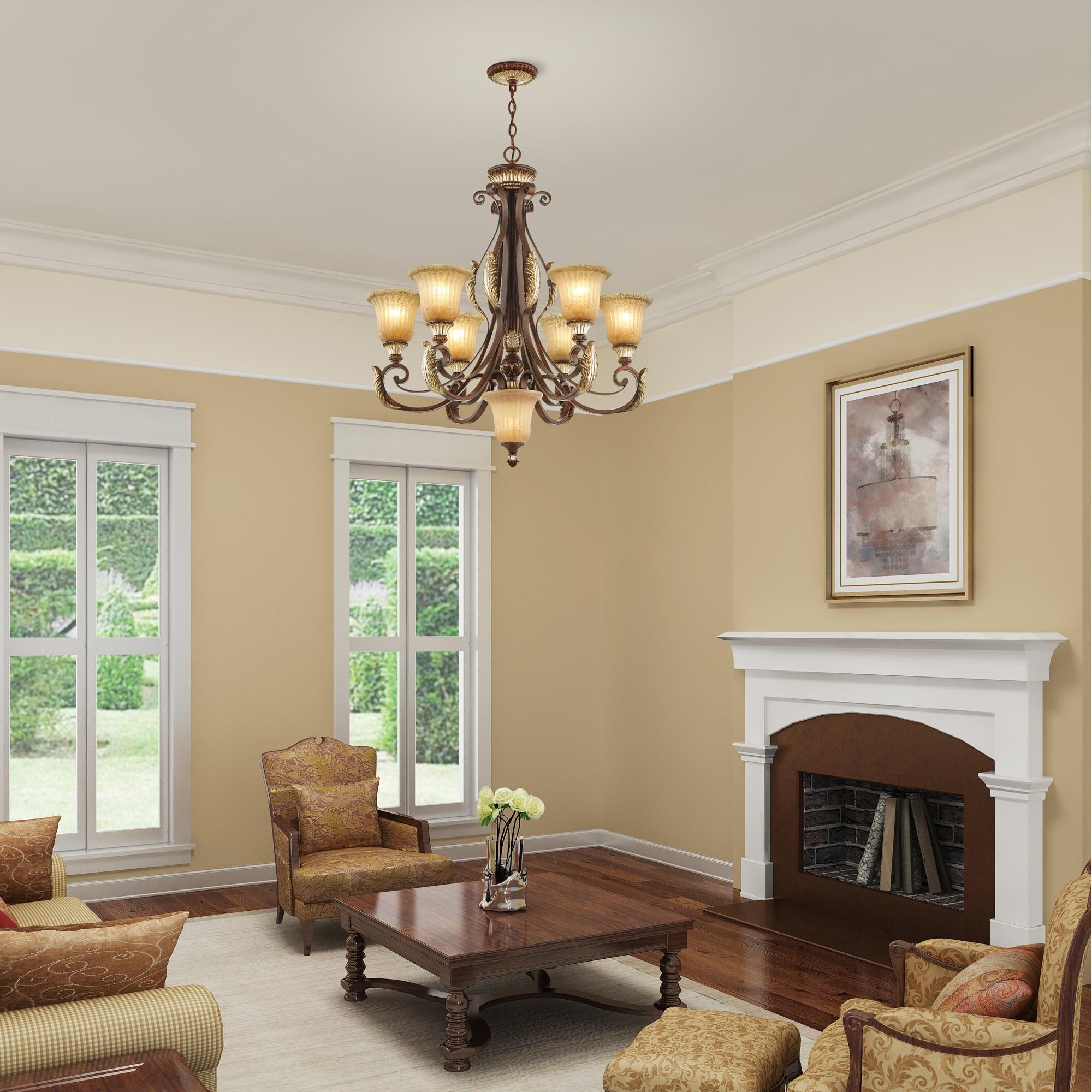 Livex Lighting Villa Verona 6 - Light Chandelier in  Verona Bronze/Aged Gold Leaf
