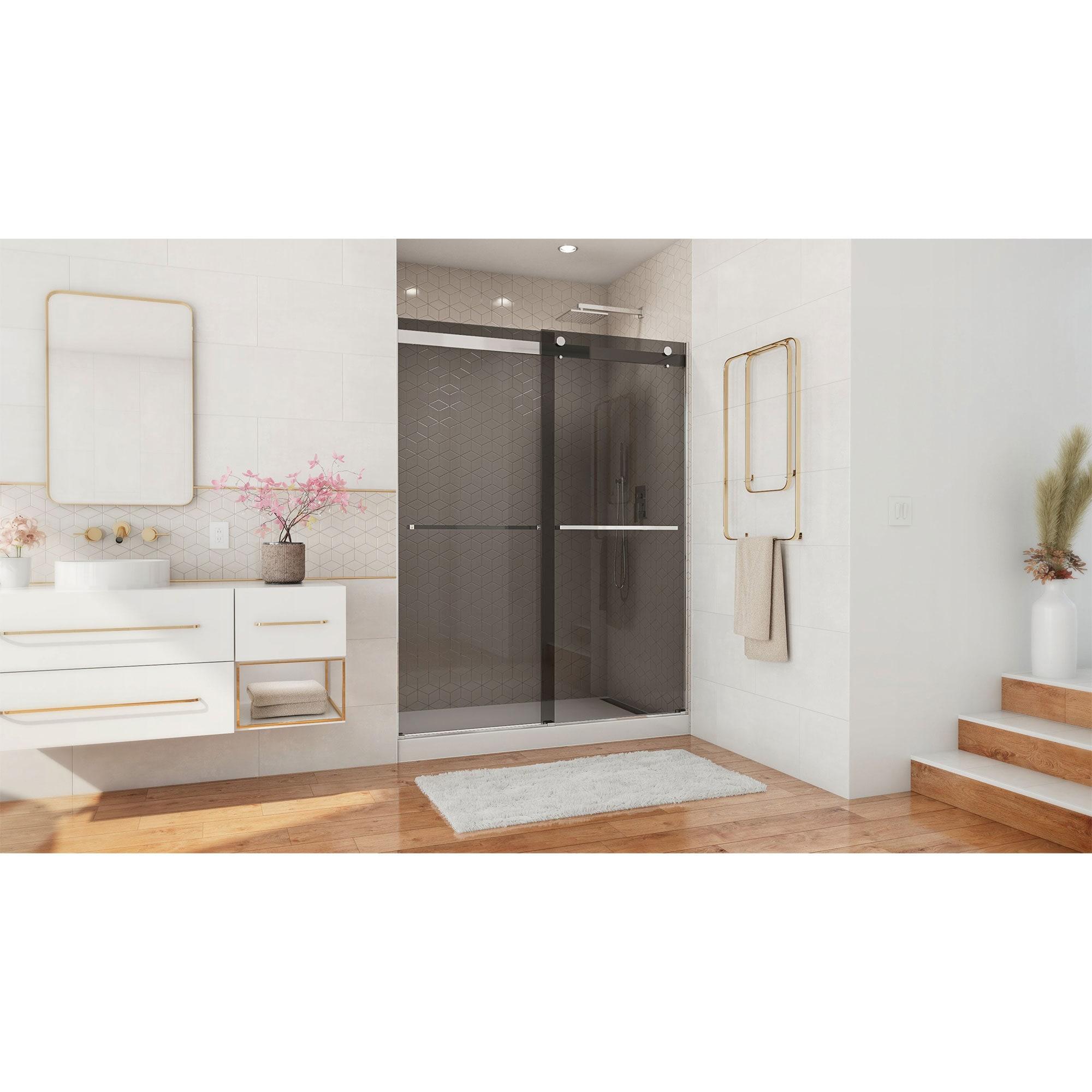 56" - 60" W x 76" H Reversible Frameless Shower Door with ClearMax Technology