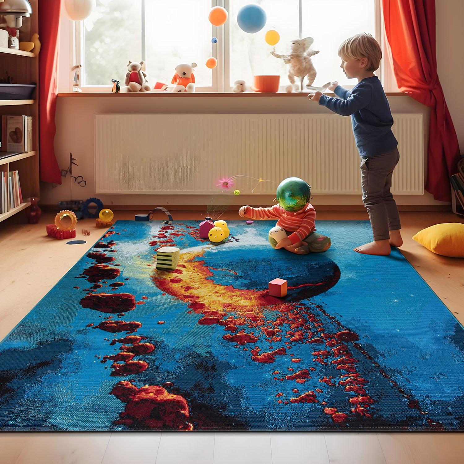 World Rug Gallery Galactic Wonder Galaxy Indoor/Outdoor Area Rug - Multi 5'3"X7'