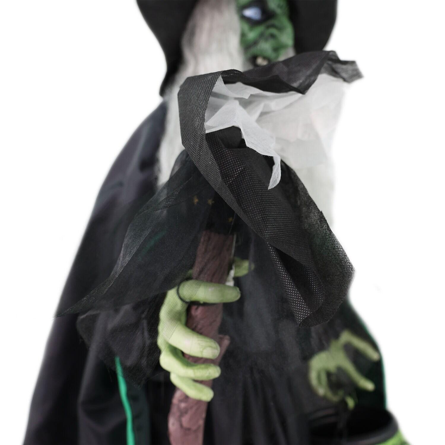 Haunted Hill Farm Lifesize Witch Prop with Lights and Sound, Indoor/Covered Outdoor Halloween Decoration