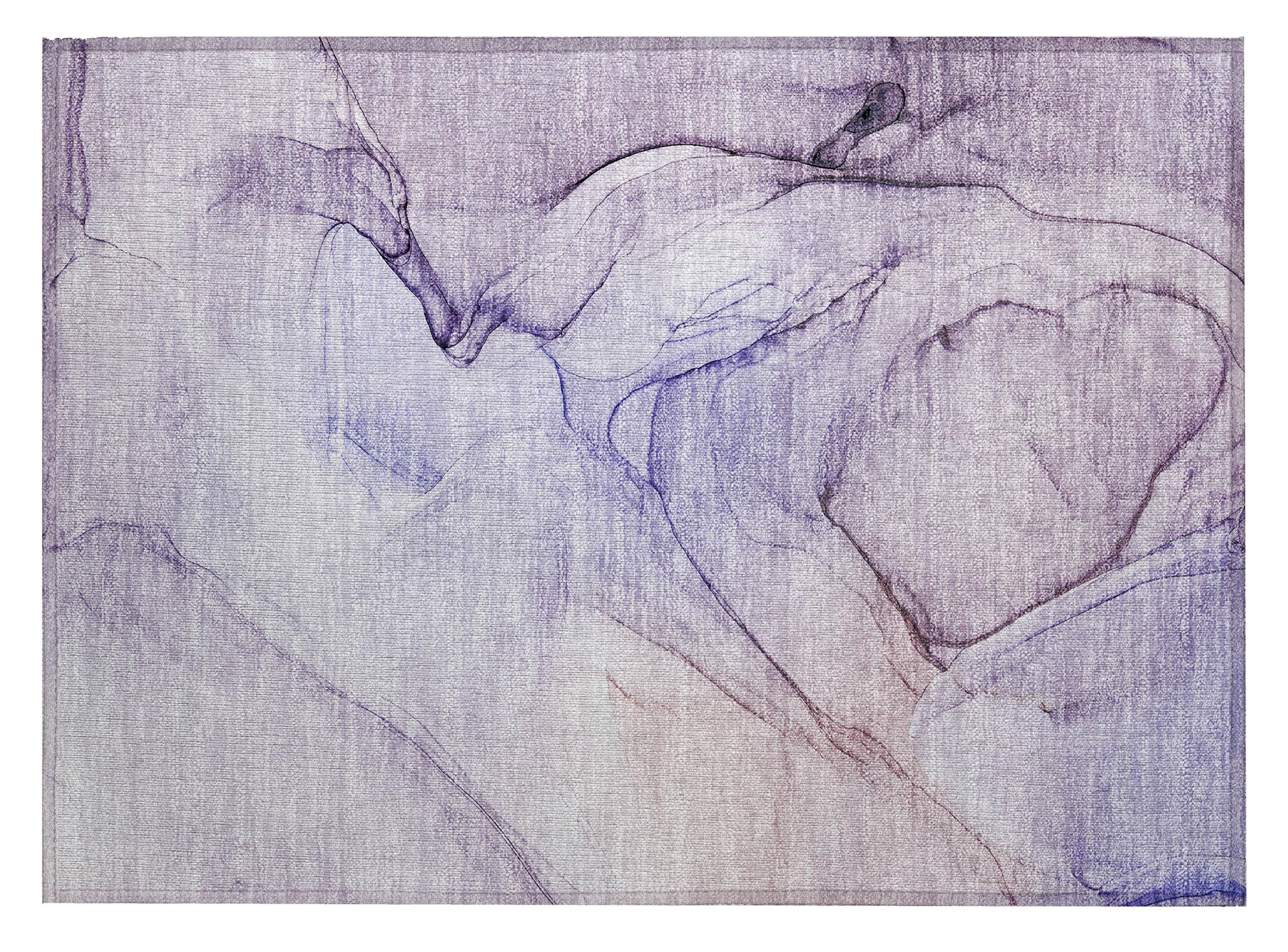 Addison Rugs Chantille Indoor/Outdoor Transitional Watercolors Purple Washable Rectangle Rug, 1'8" x 2'6"