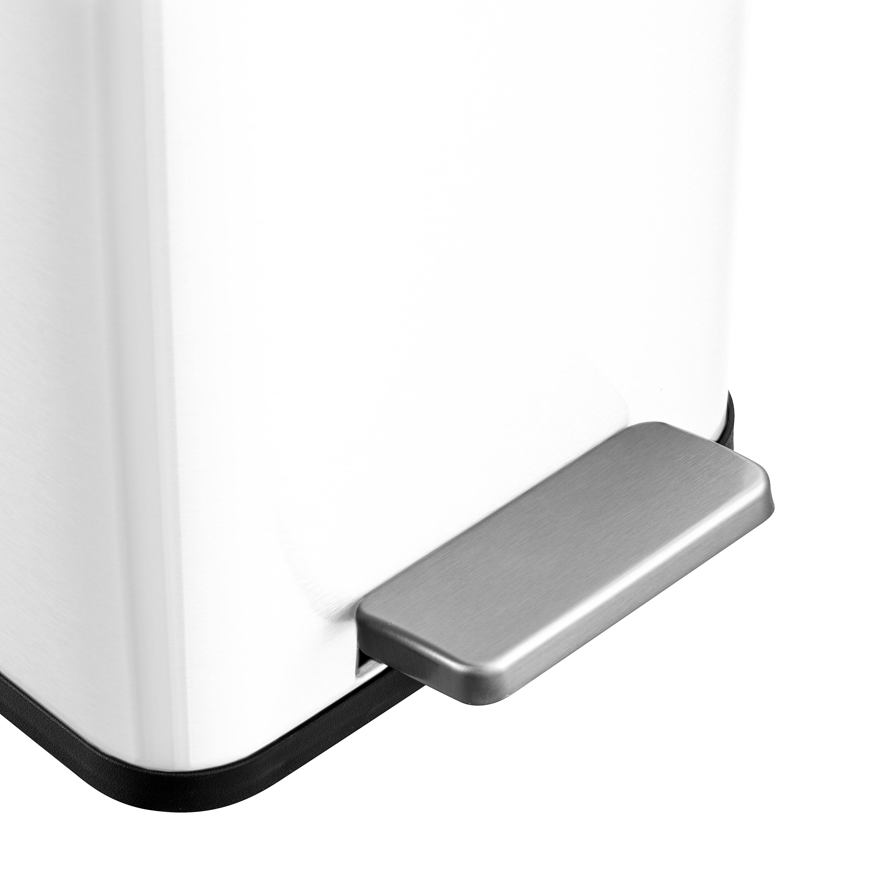 Wayfair Basics® 2.6 Gallon Stainless Steel Rectangular Step On Bathroom Trash Can