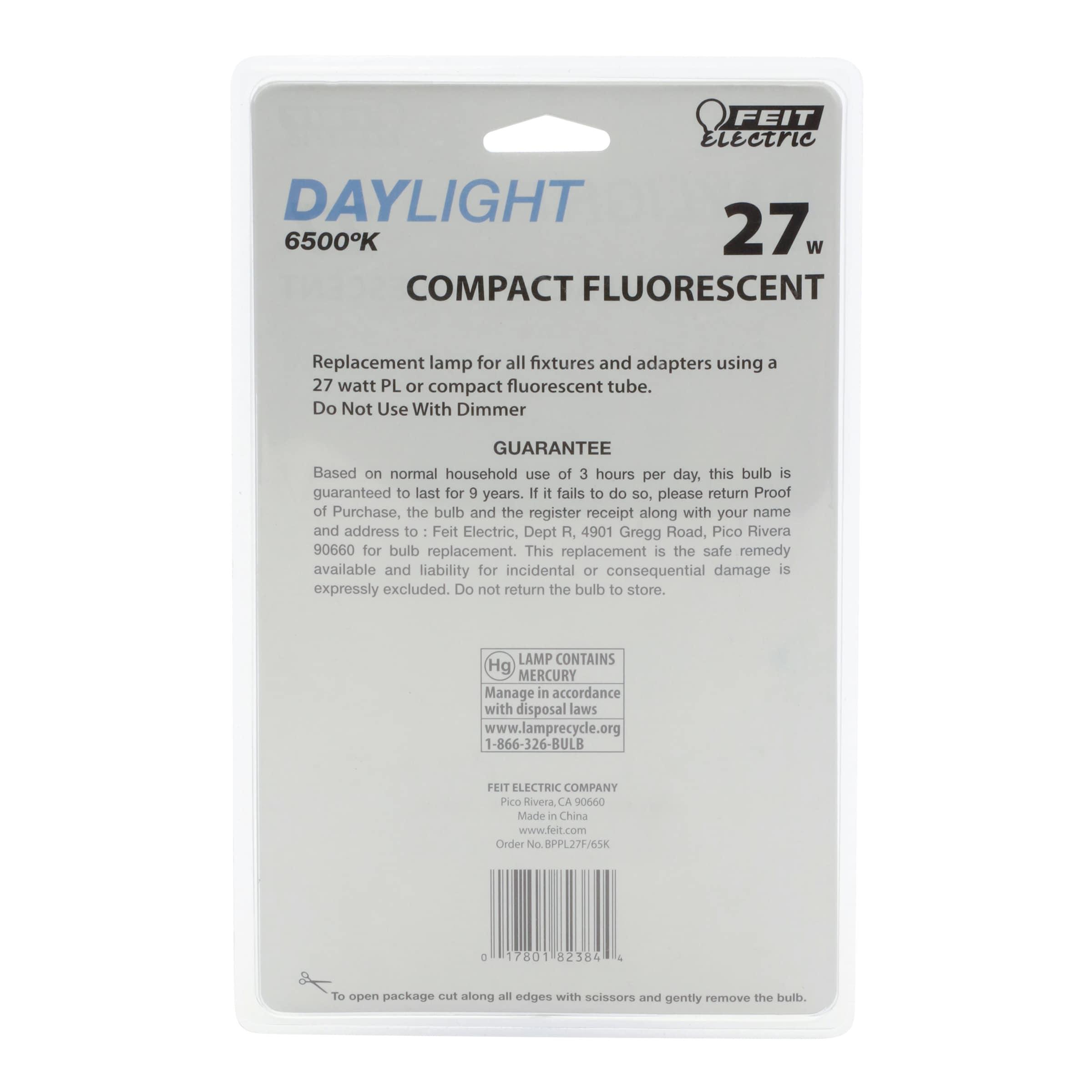 Feit Electric 27 W PL 5.875 in. L CFL Bulb Daylight Specialty 6500 K 1 pk