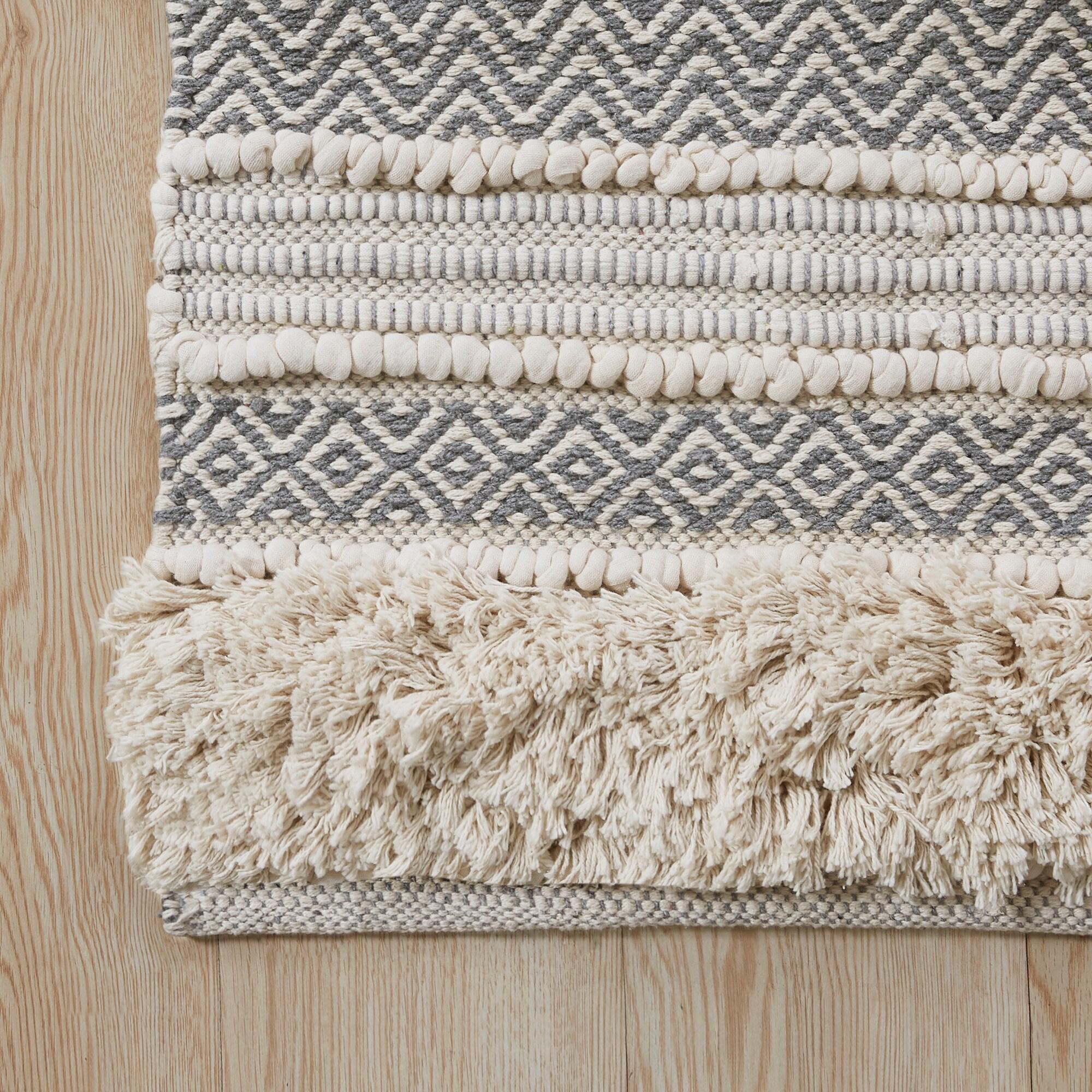 INK+IVY Asher Cotton Blend Bath Rug with Non-Slip Backing