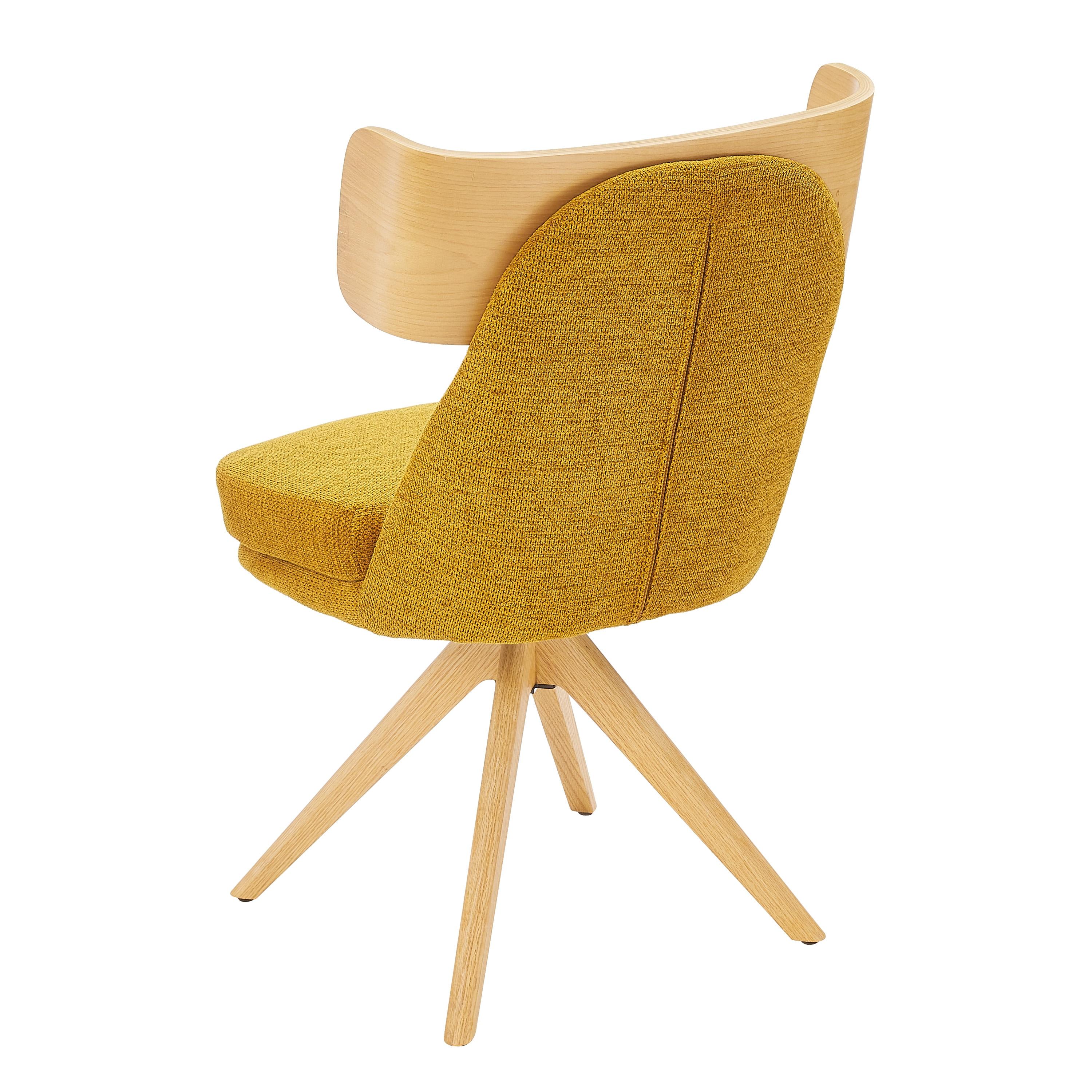 Art Leon Modern Yellow Swivel Accent Chair