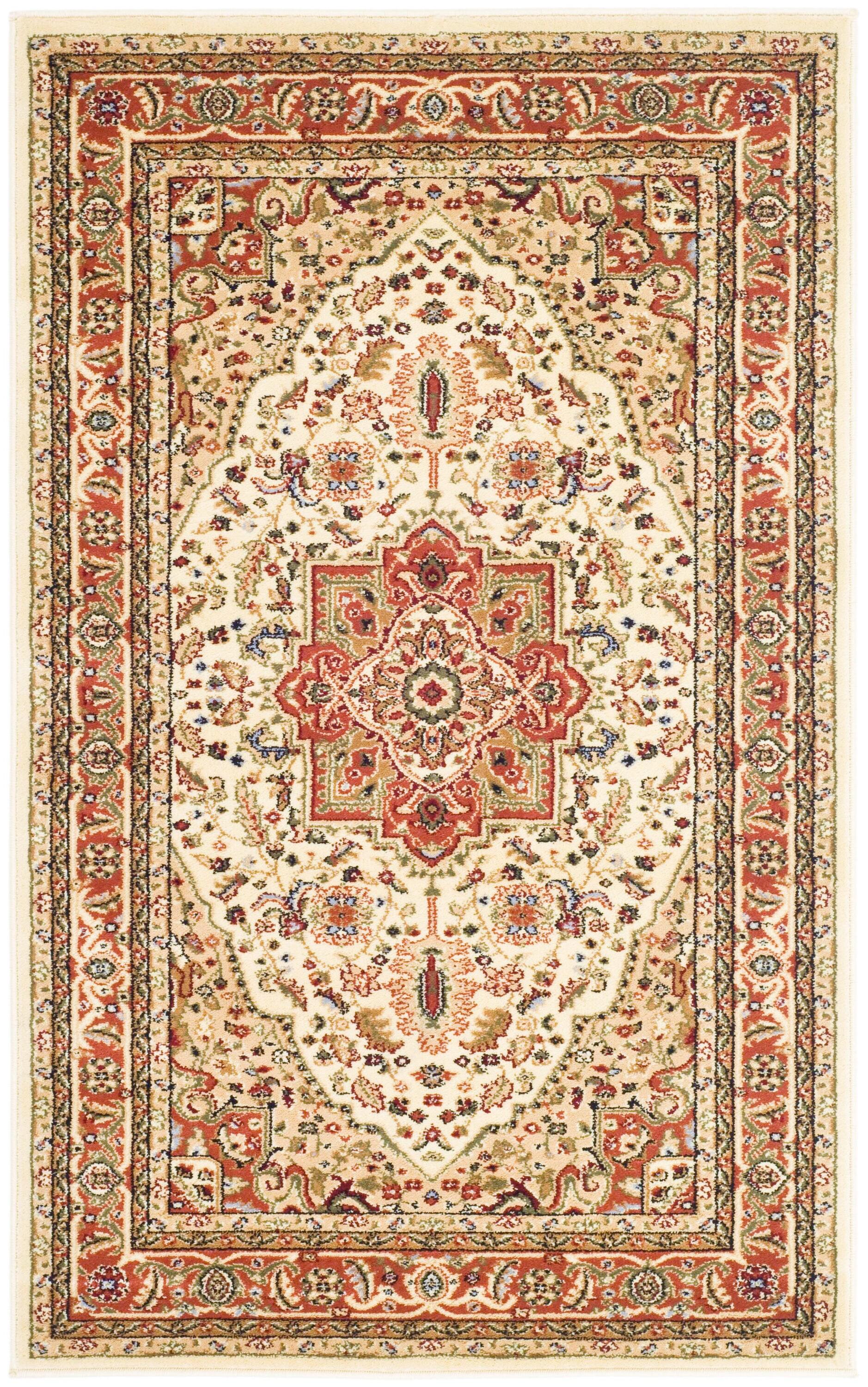 Lyndhurst LNH330 Power Loomed Accent Rug - Ivory/Rust - 3'3"x5'3" - Safavieh.