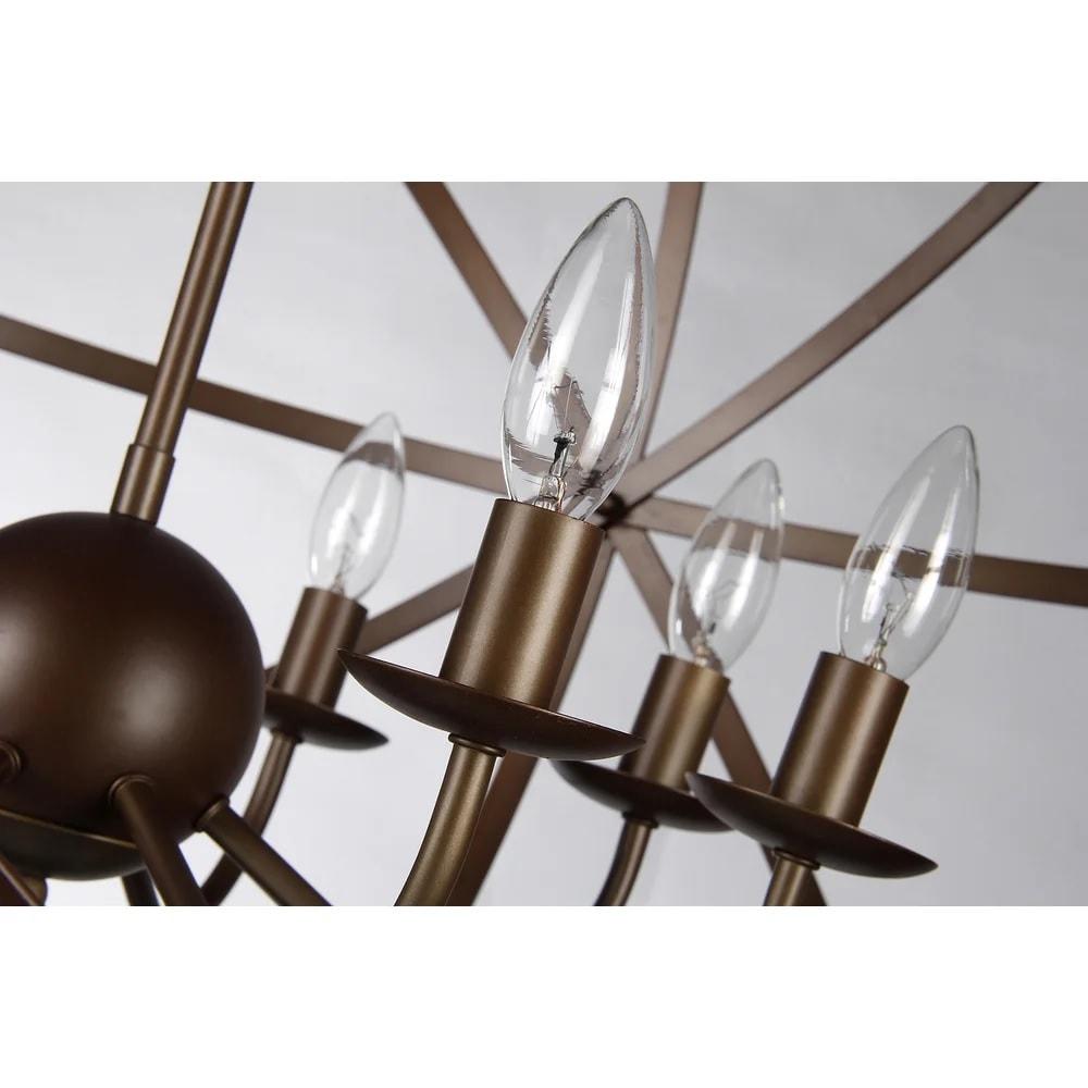 Warehouse of Tiffany Jossie 8-light Crystal 30-inch Bronze-finish Chandelier - 22" x 21" x 21"