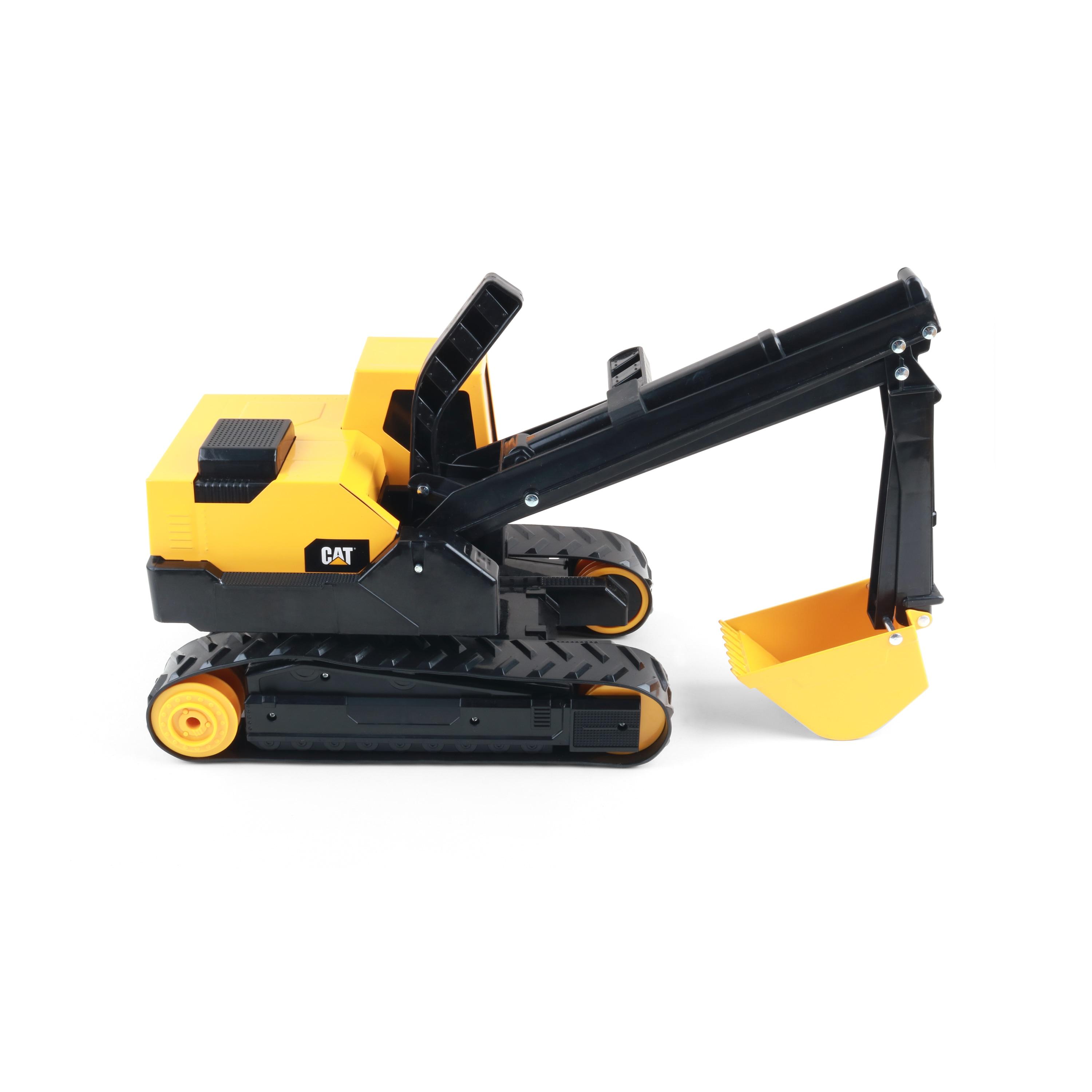 Heavy-Duty Yellow and Black Steel Excavator Toy