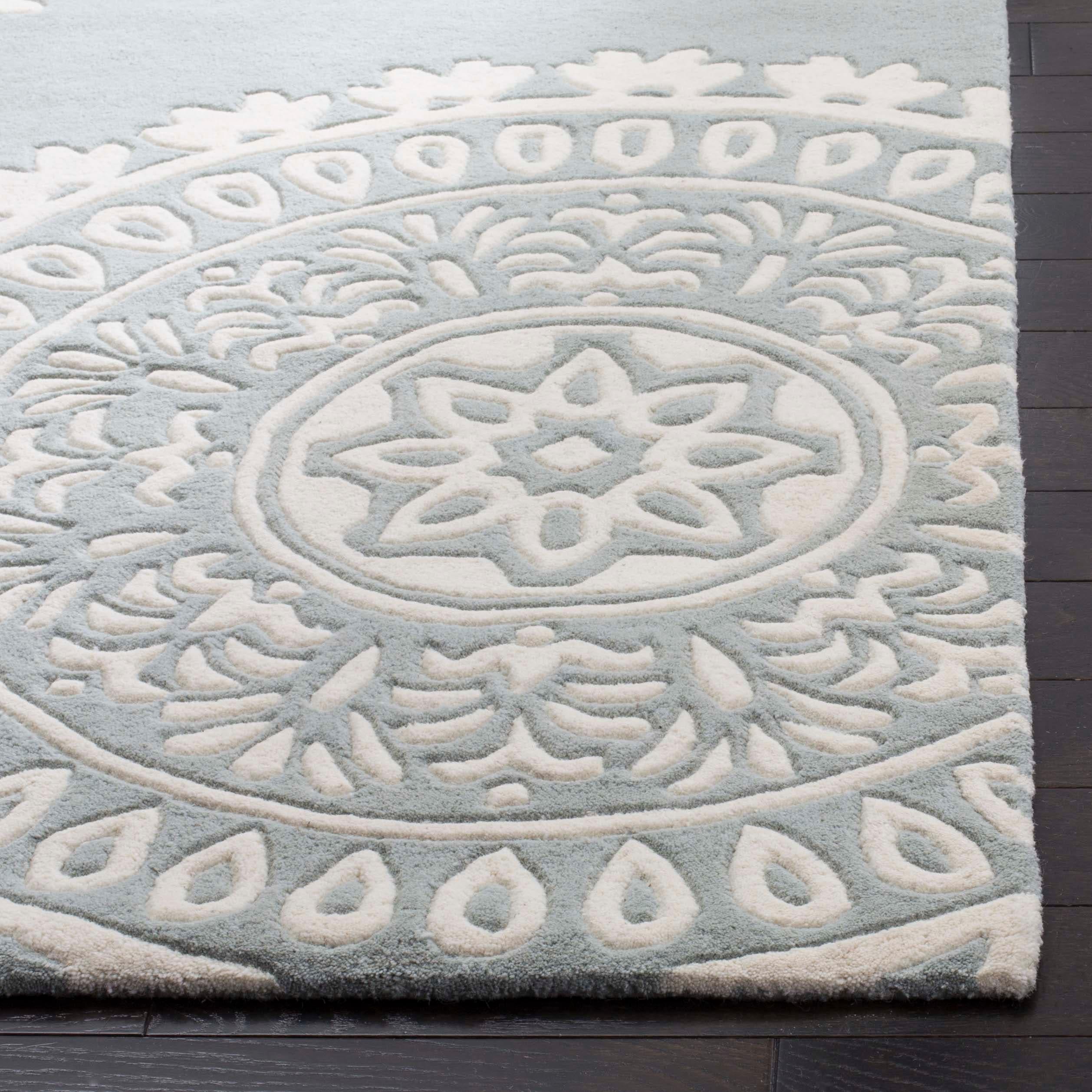 Bella BEL121 Hand Tufted Area Rug - Grey/Ivory - 8'9"x12' - Safavieh.