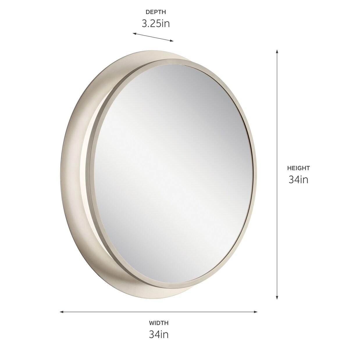 Kichler 86004 30" Diameter Contemporary Circular Metal Framed Bathroom Wall Mirror -