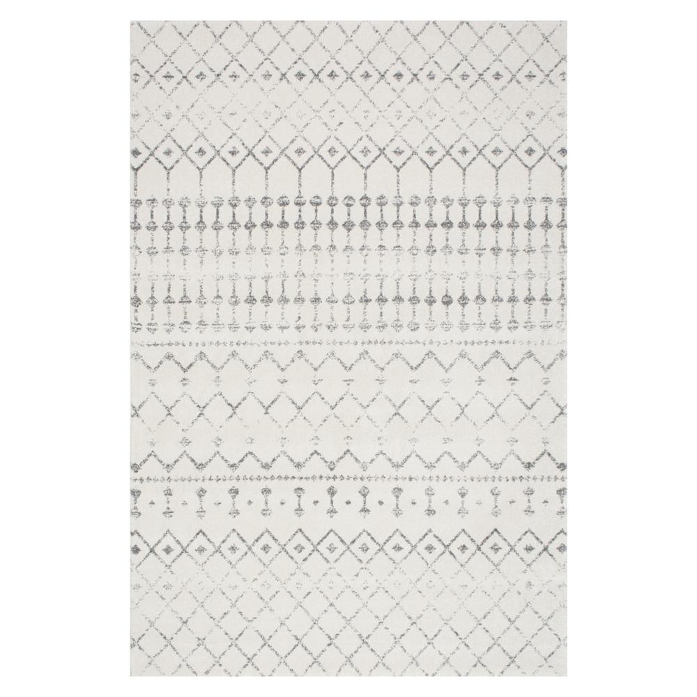 nuLOOM 8 Square Moroccan Blythe Area Rug, Grey, Faded Bohemian Design, Stain Resistant, For Bedroom, Dining Room, Living Room, Hallway, Office, Kitchen, Entryway