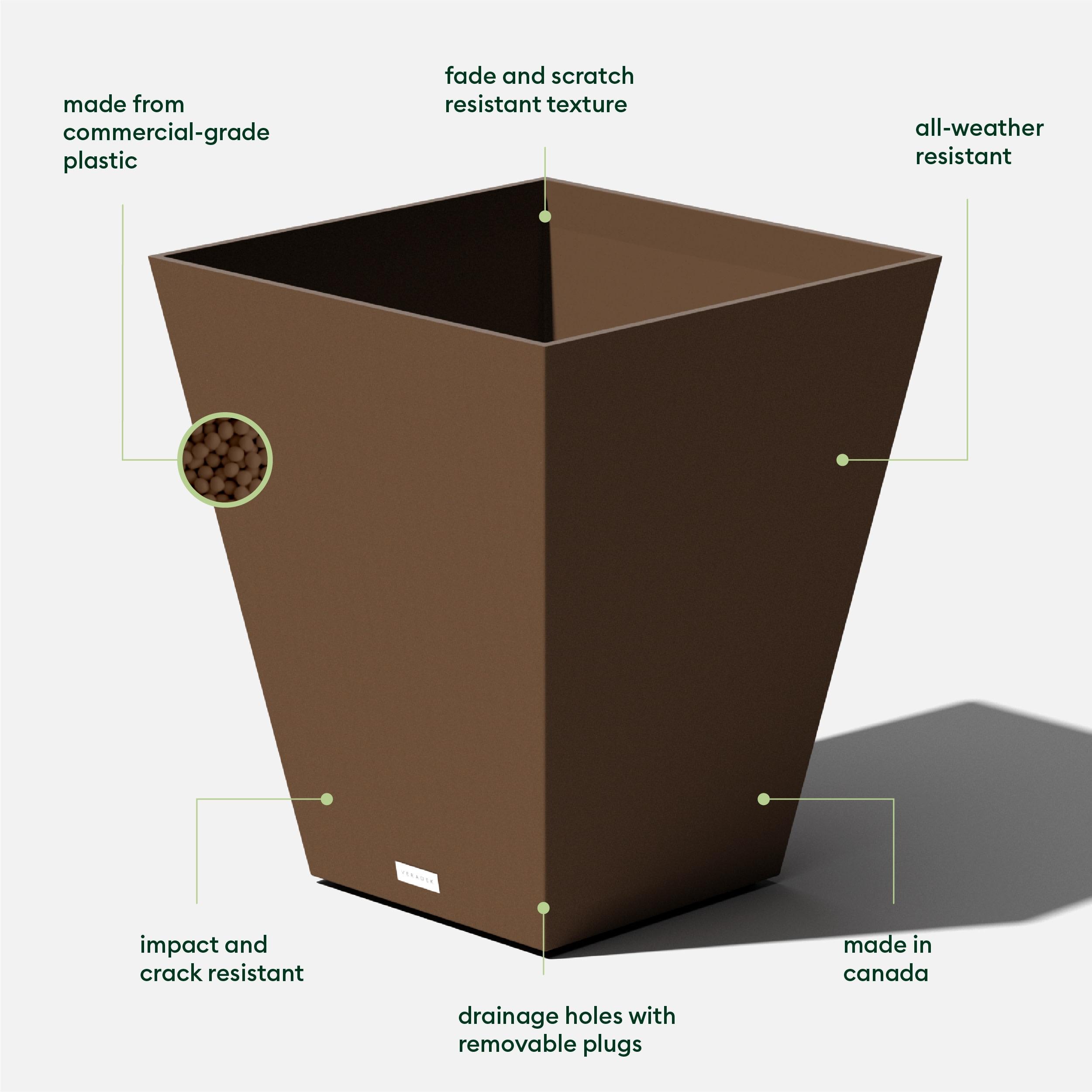 Veradek Pure Series Nobleton 22" Planter (Espresso, 22 inch)