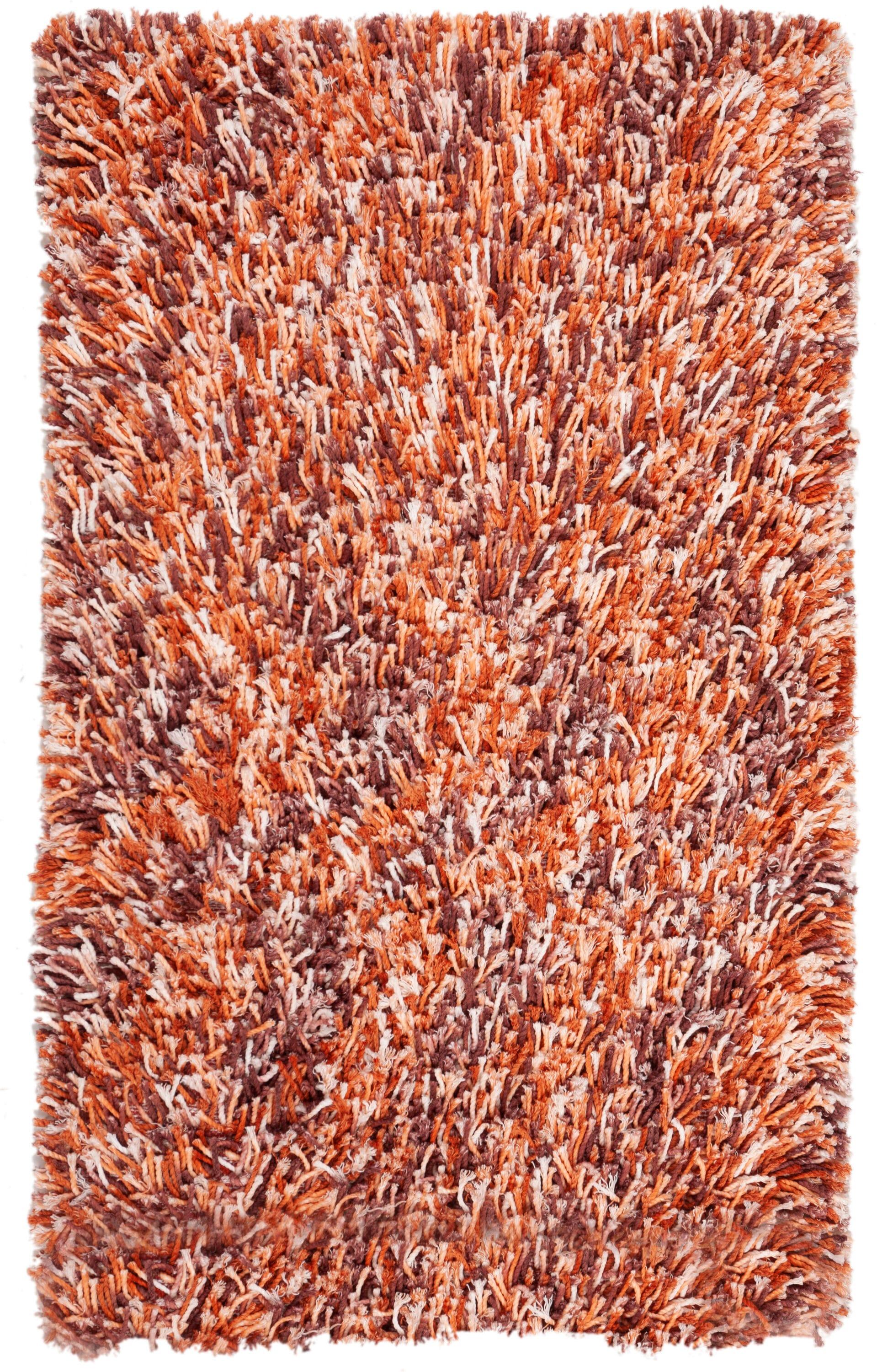 Rio Shag SG960 Hand Loomed Area Rug - Rust/Ivory - 3'x5' - Safavieh.