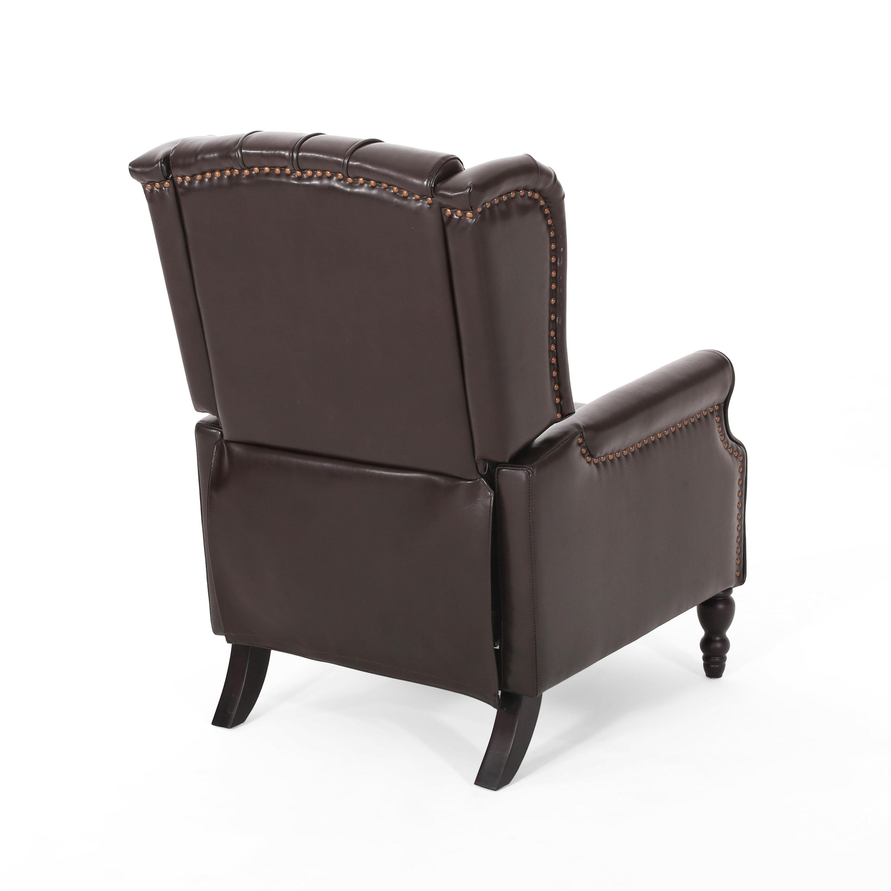 Walter Brown Bonded Leather Recliner Club Chair - Christopher Knight Home: Comfortable Seating, 250lb Capacity