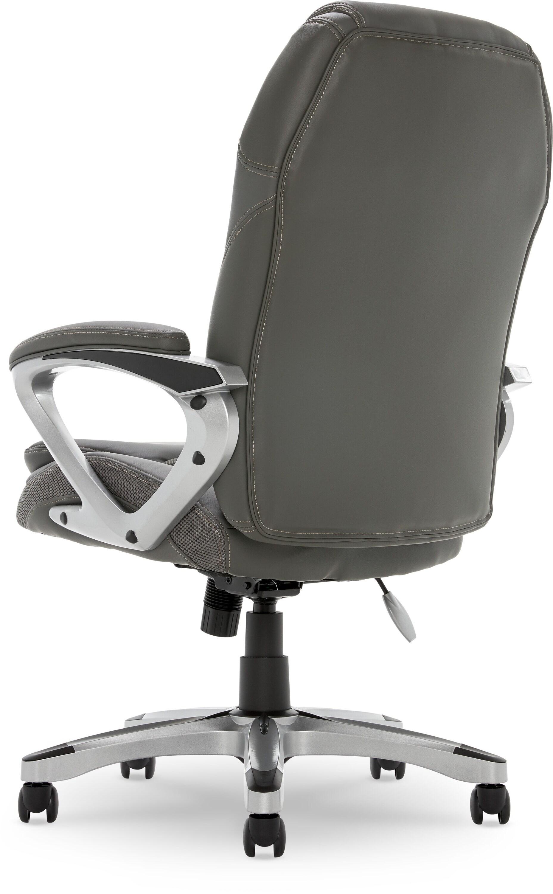 Amplify Executive Mesh Office Chair Seamless Light Gray - Serta: Ergonomic with Fixed Arms & Casters, Adjustable Height