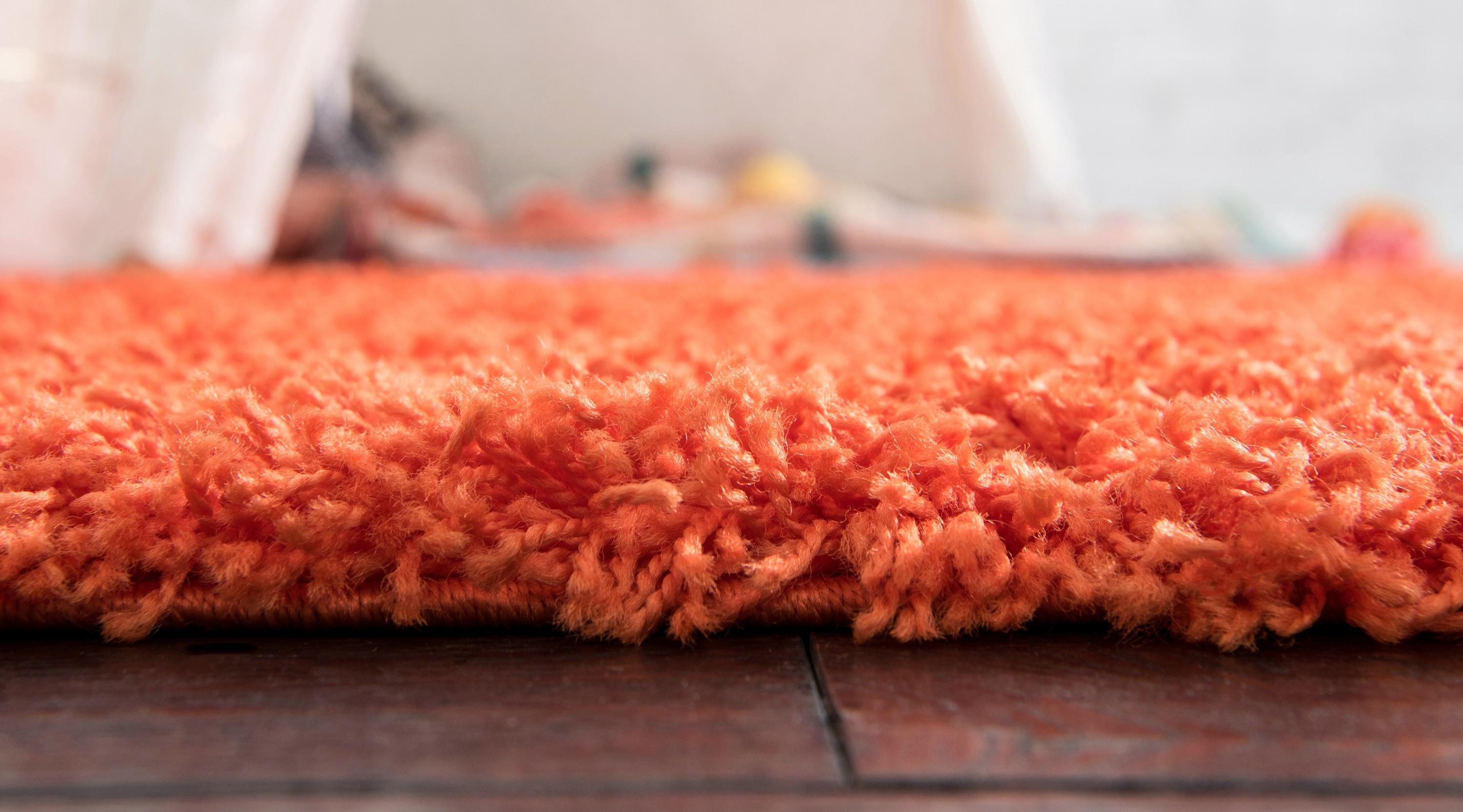 Unique Loom 6' 1 x 9' 0 Solid Shag Tiger Orange Area Rug