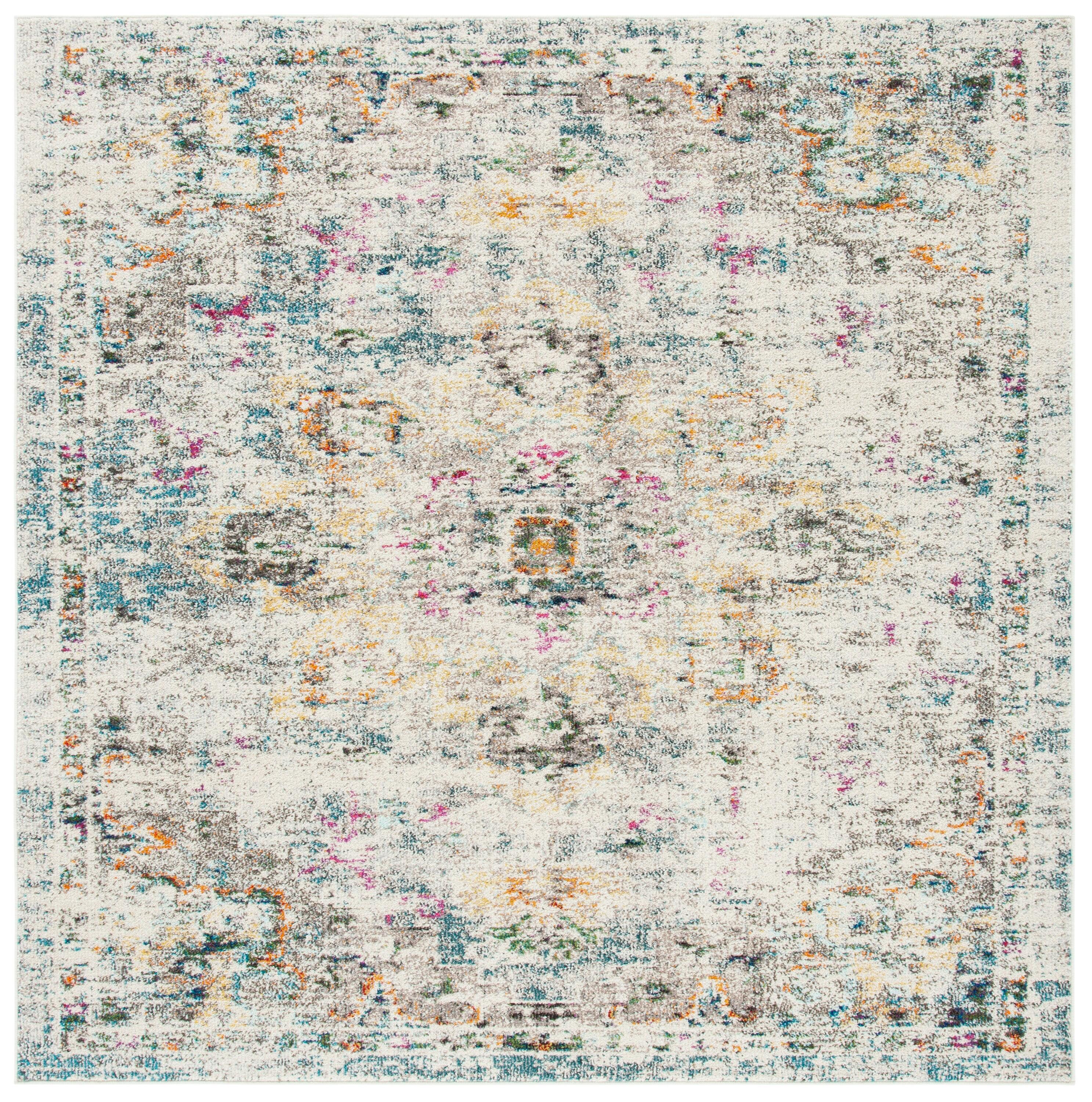 Madison MAD473 Power Loomed Area Rug - Grey/Gold - 9'x9' - Safavieh.