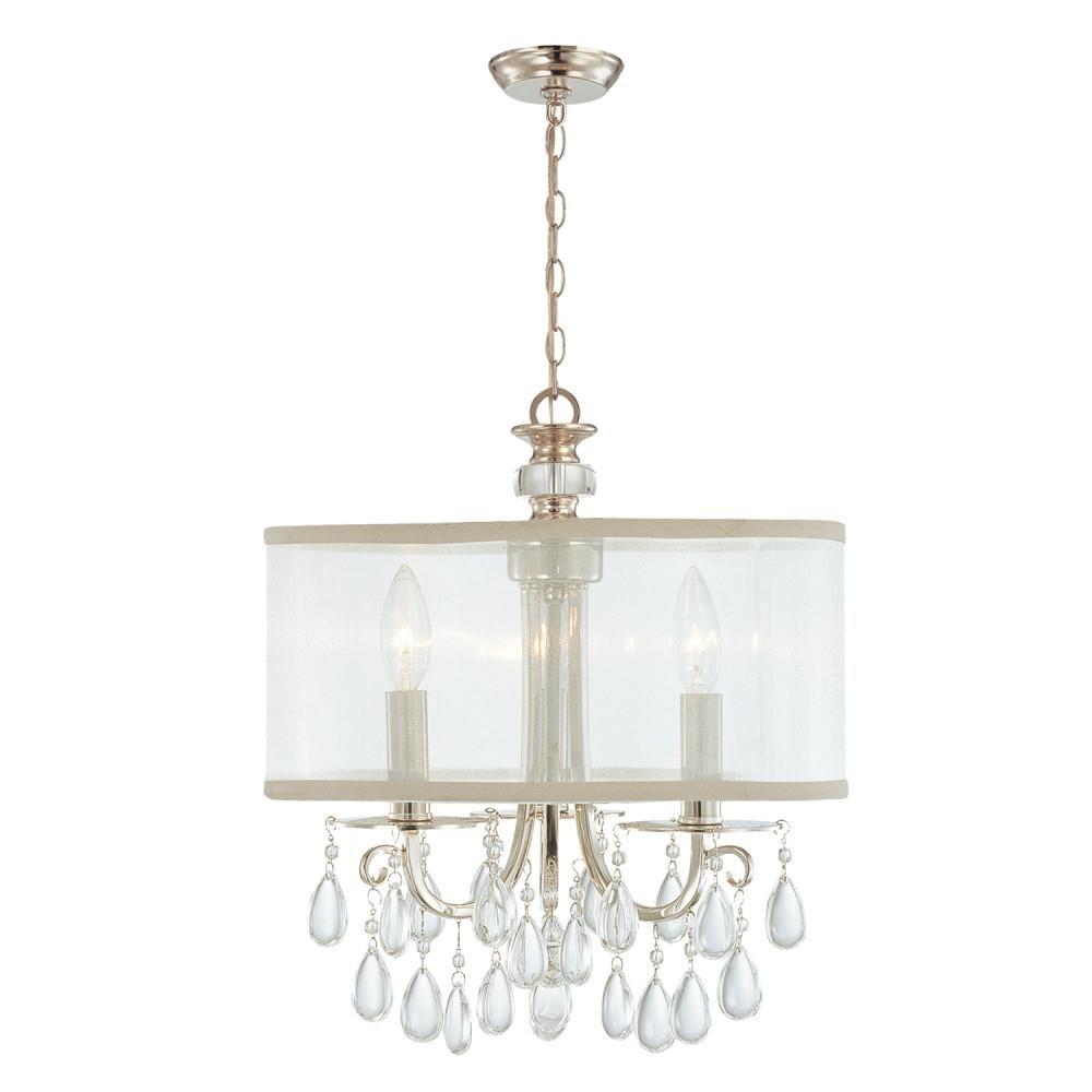 Three Light Chandelier In Minimalist Style 14 Inches Wide By 17 Inches High-Polished Chrome Finish    -Traditional Installation Crystorama Lighting