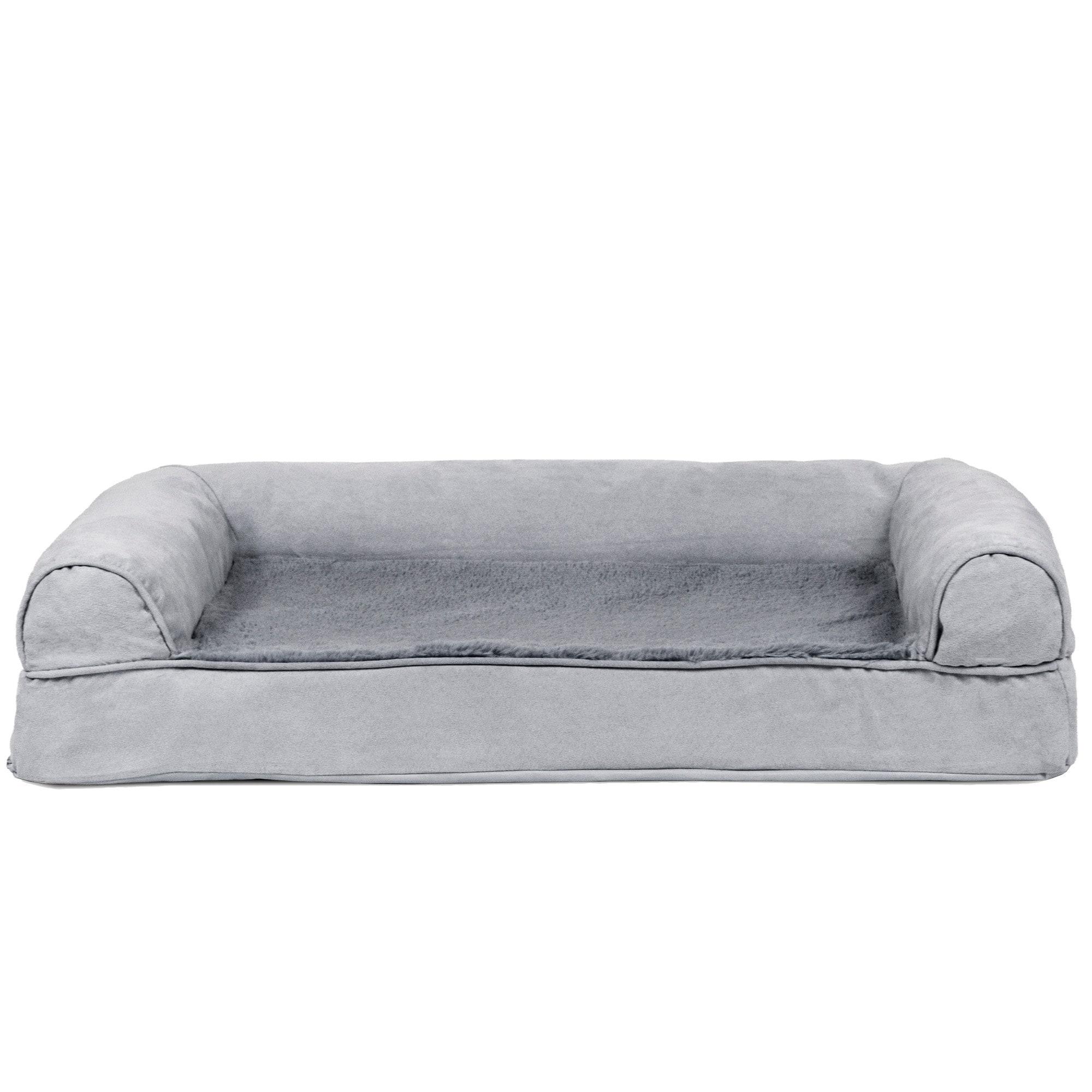 FurHaven Plush & Suede Orthopedic Sofa Dog Bed - Medium, Gray