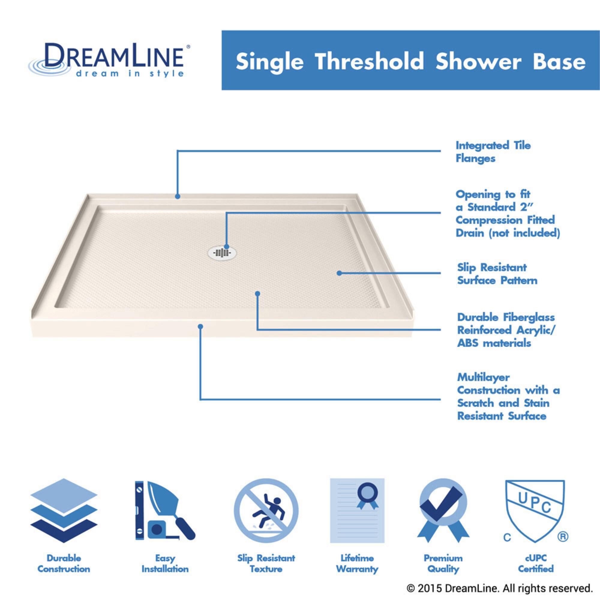 Dreamline Dl6975clc-22 Infinity-Z 74-3/4" High X 48" Wide X 36" Deep Alcove Shower Module